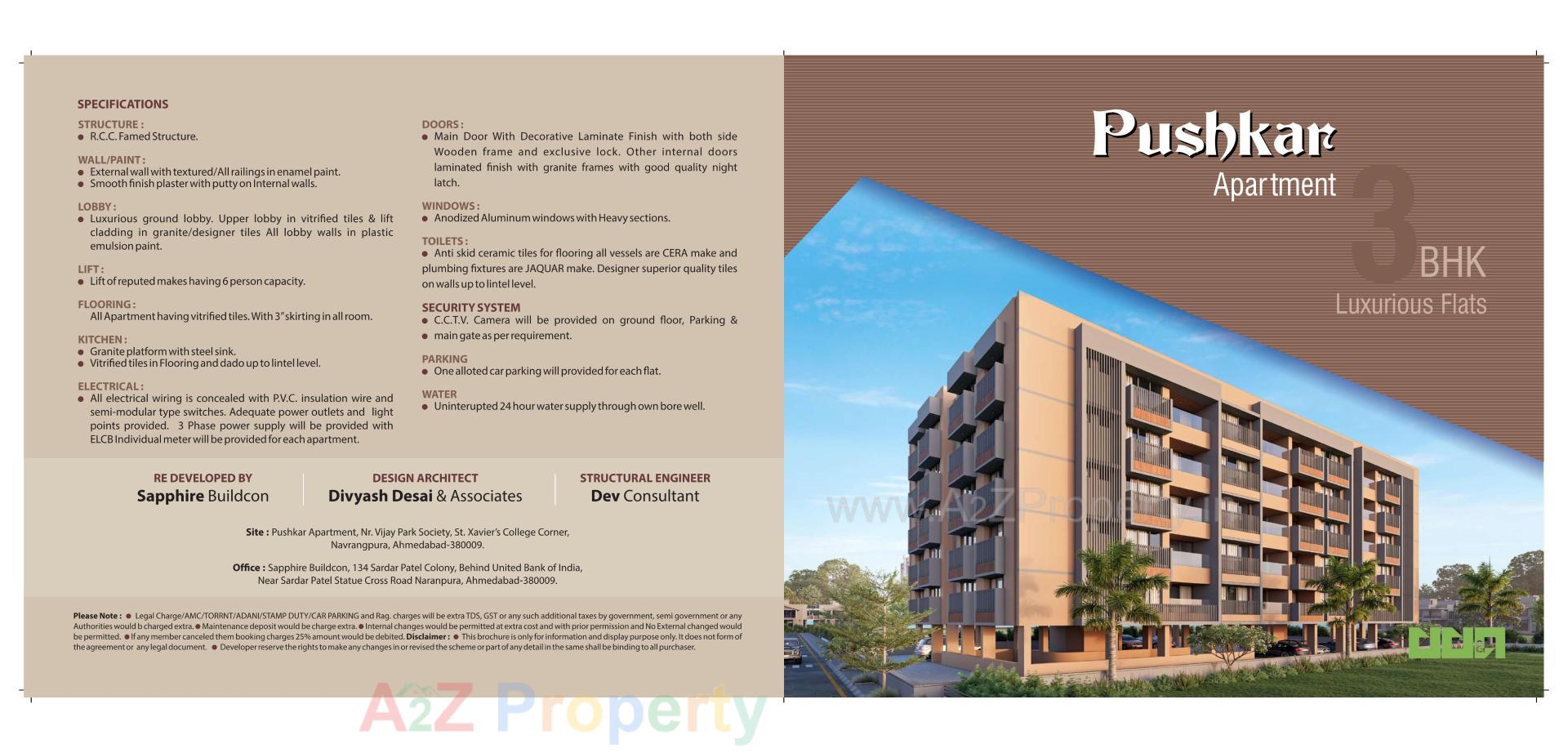  of real estate project Pushkar Apartment located at Gulbai-tekra, Ahmedabad, Gujarat