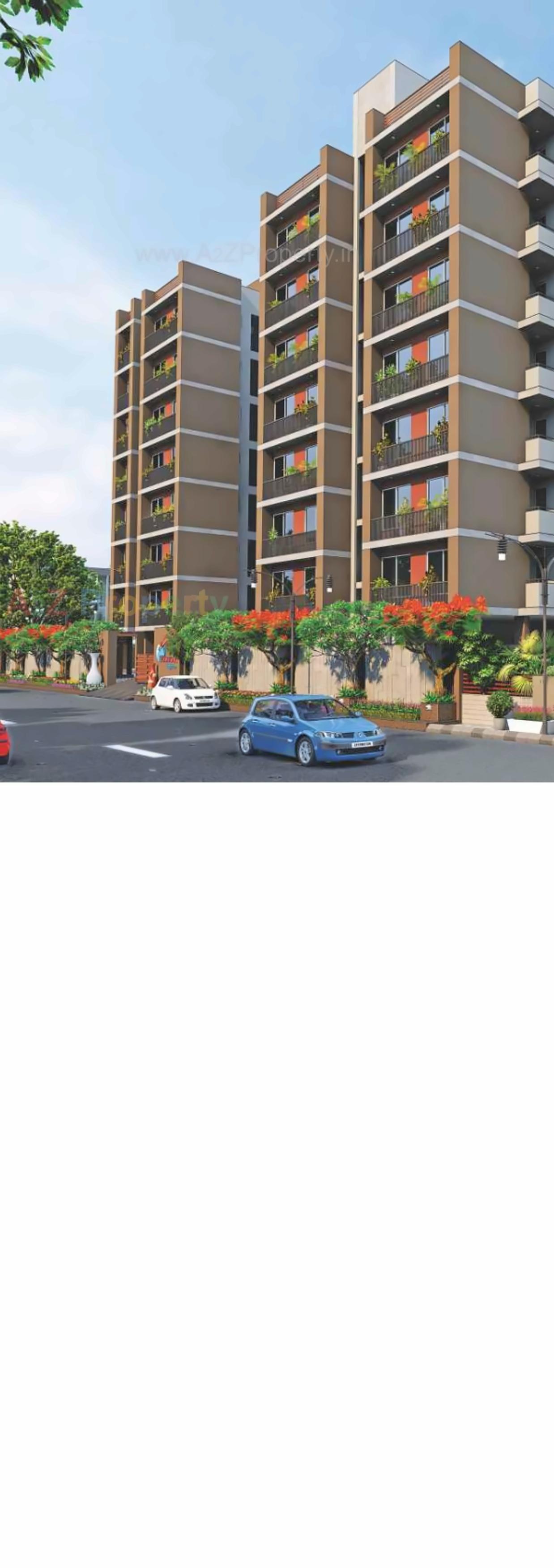 3D Elevation of real estate project Pushkar Elegance located at Isanpur, Ahmedabad, Gujarat