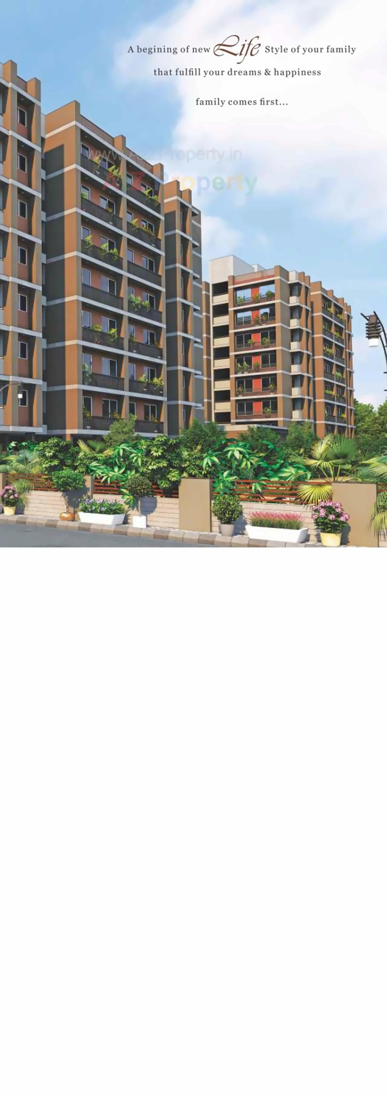 3D Elevation of real estate project Pushkar Elegance located at Isanpur, Ahmedabad, Gujarat