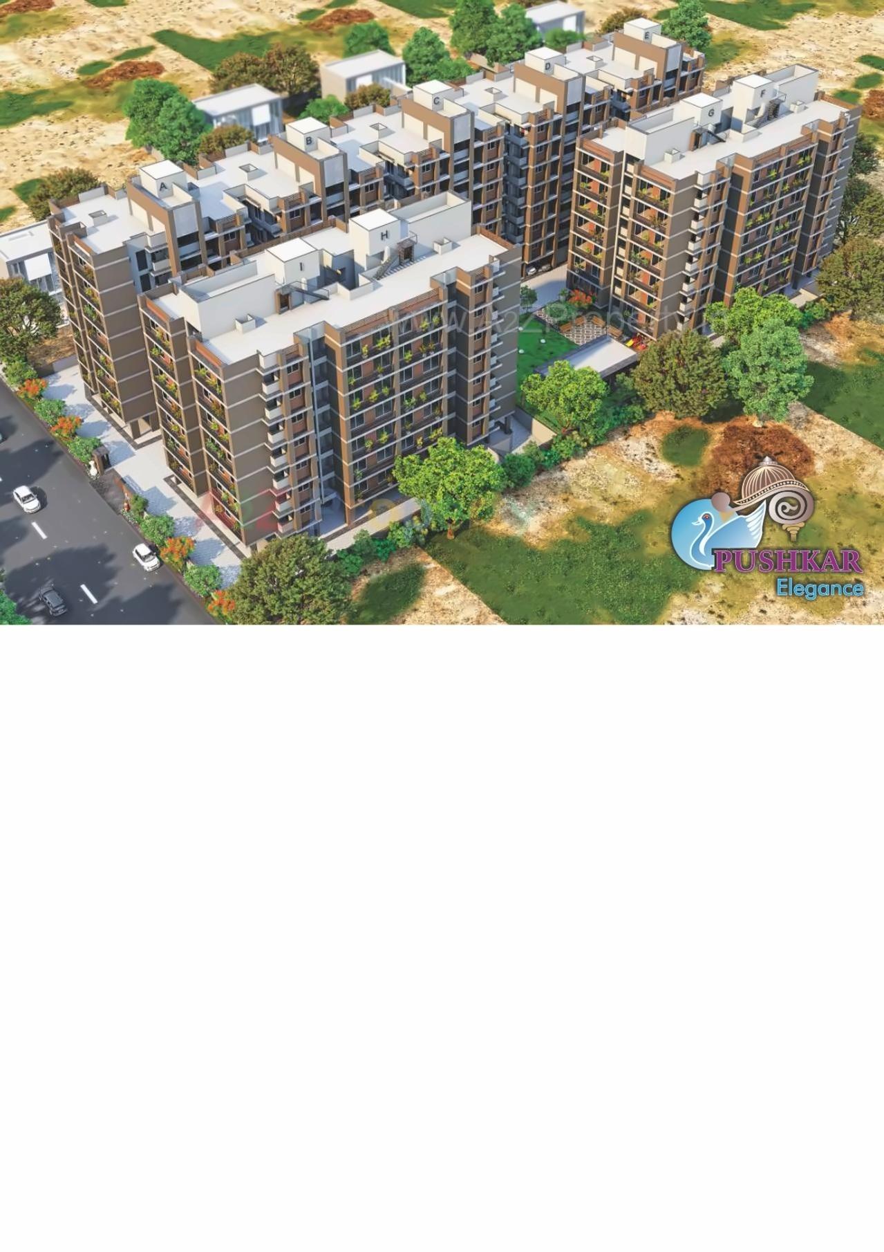 3D Elevation of real estate project Pushkar Elegance located at Isanpur, Ahmedabad, Gujarat