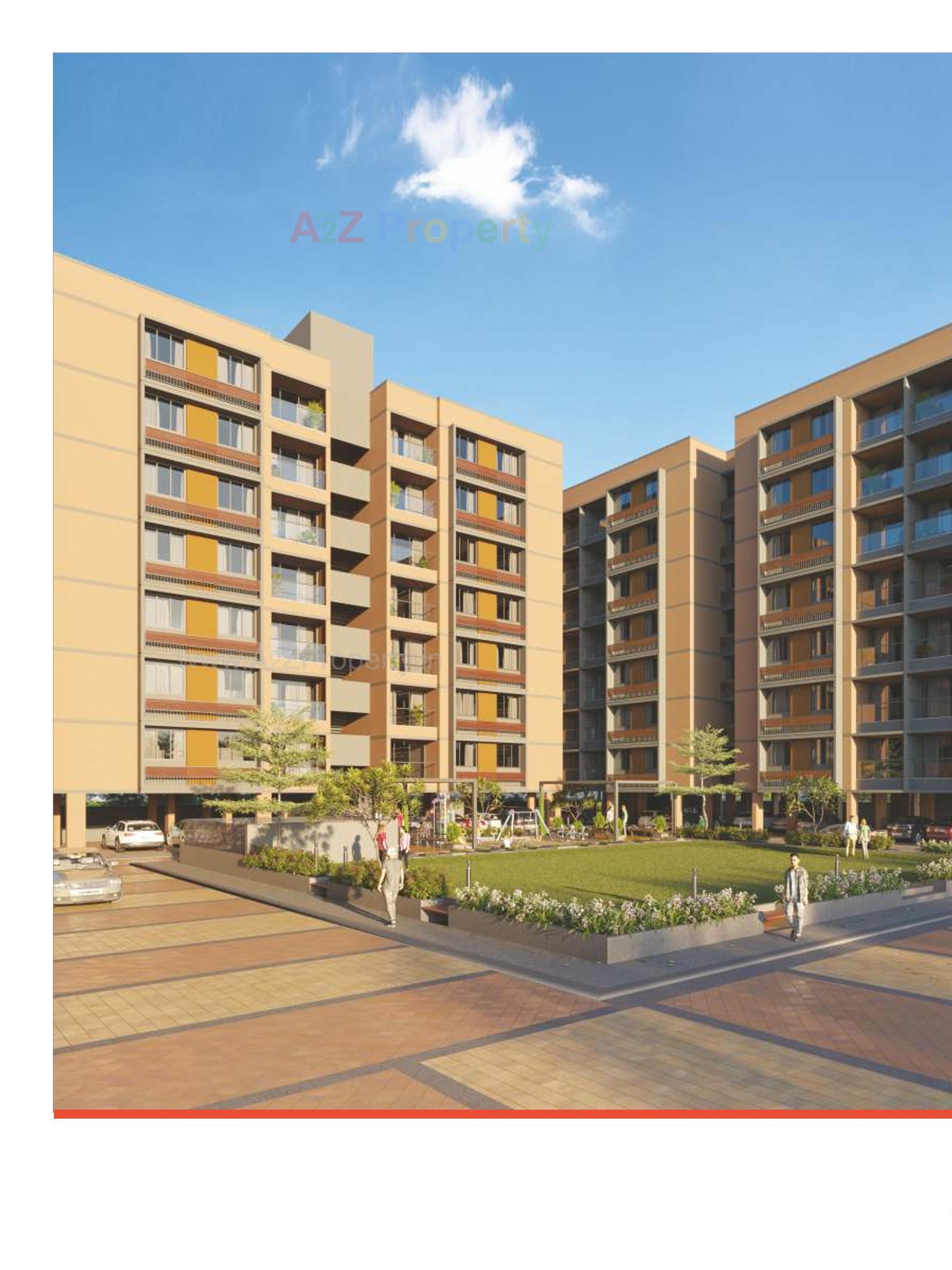 3D Elevation of real estate project Pushkar Flora located at Isanpur, Ahmedabad, Gujarat
