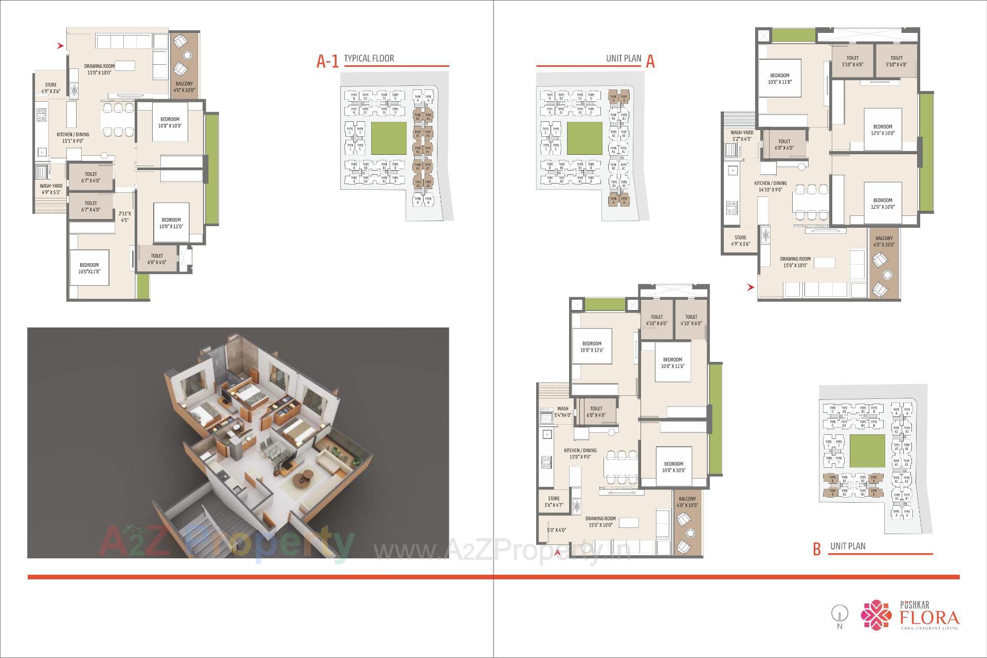 Layout of real estate project Pushkar Flora located at Isanpur, Ahmedabad, Gujarat