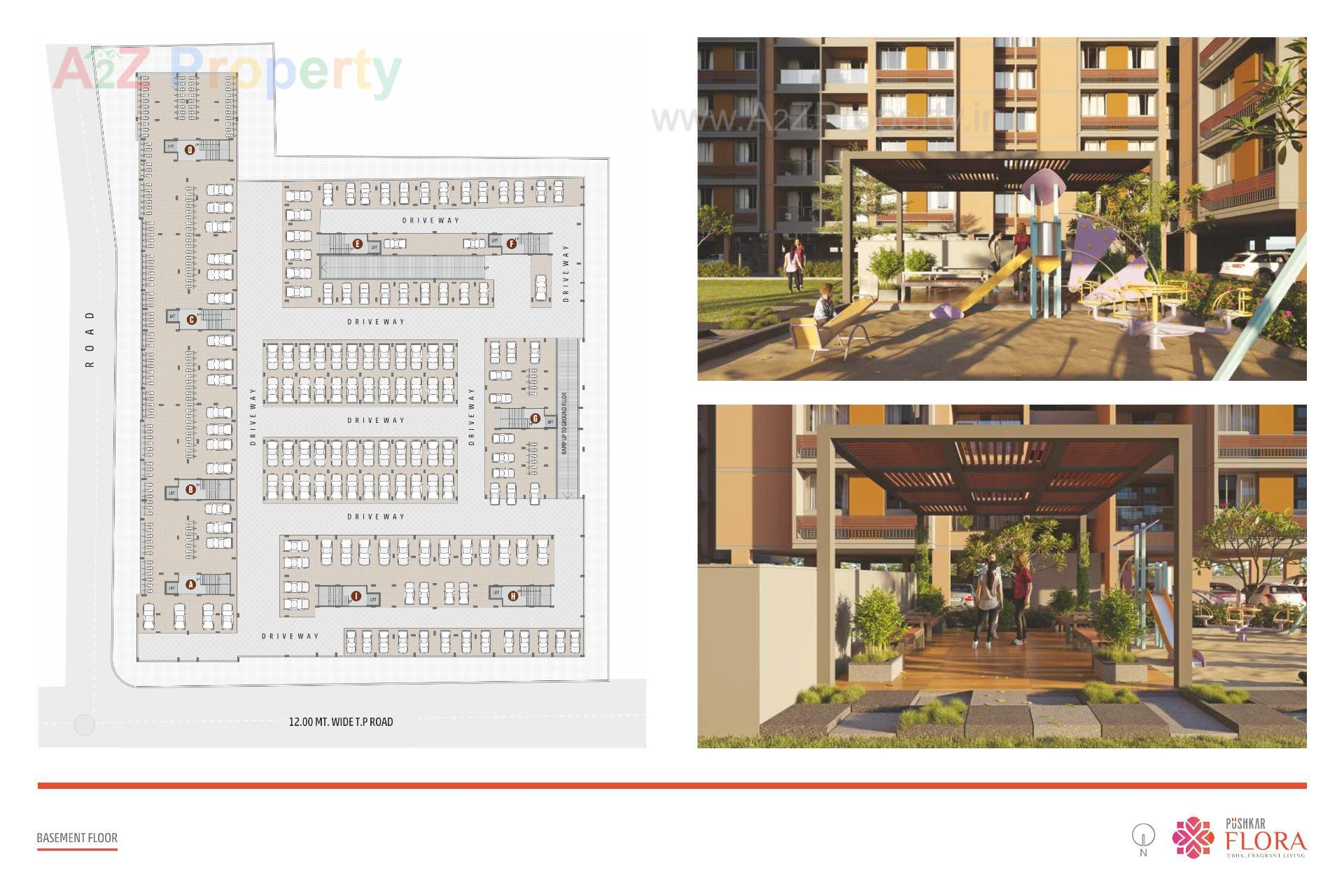 Layout of real estate project Pushkar Flora located at Isanpur, Ahmedabad, Gujarat