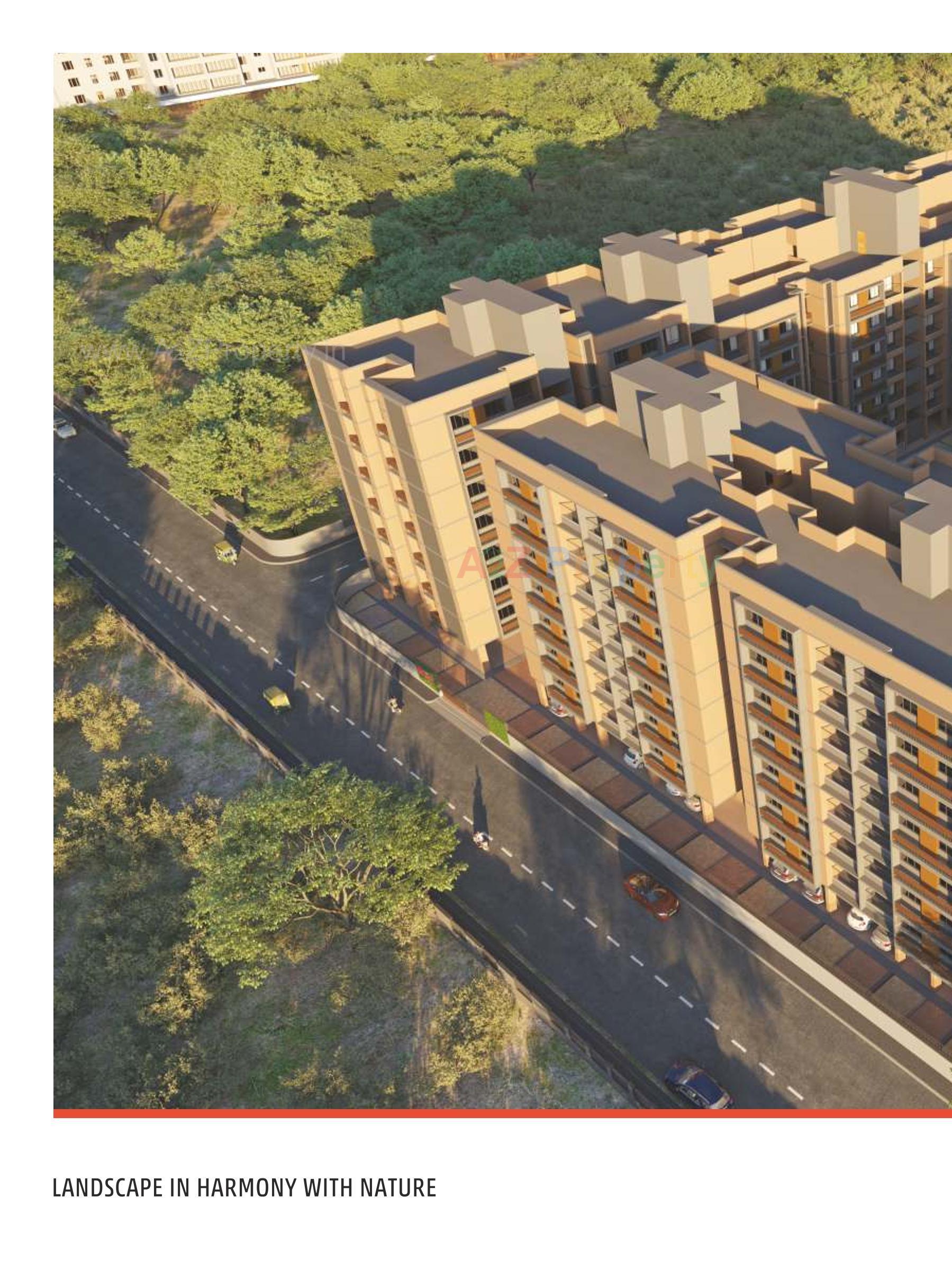 3D Elevation of real estate project Pushkar Flora located at Isanpur, Ahmedabad, Gujarat