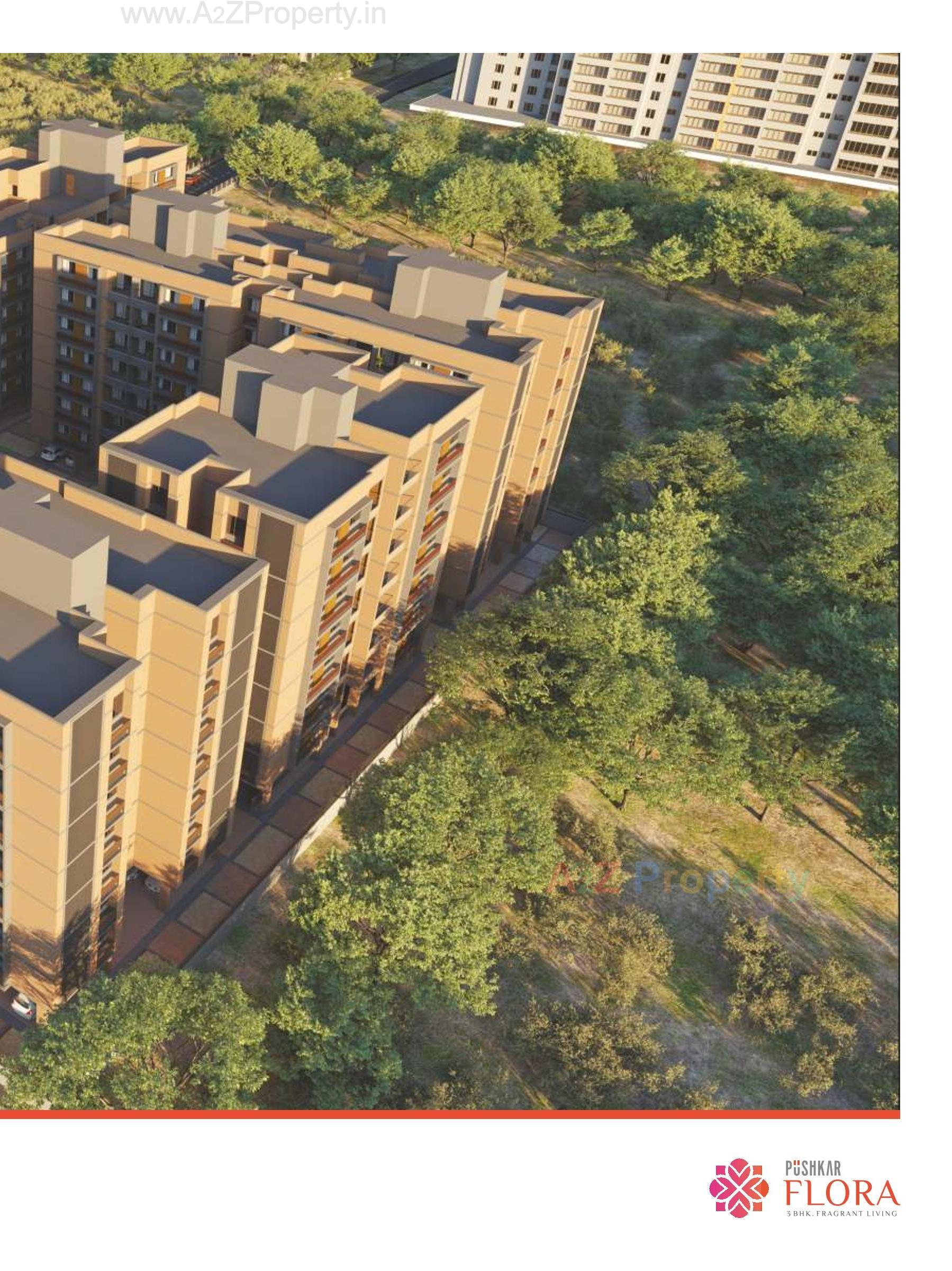 3D Elevation of real estate project Pushkar Flora located at Isanpur, Ahmedabad, Gujarat