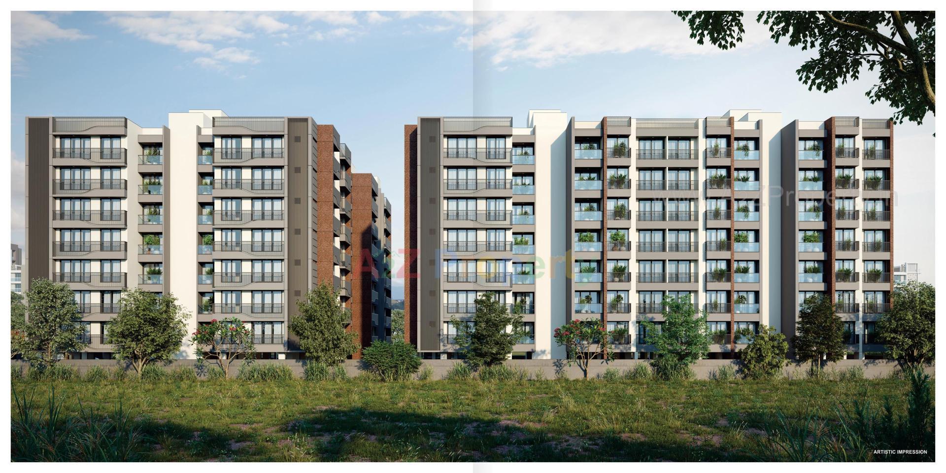 3D Elevation of real estate project Pushkar Gold located at Vatva, Ahmedabad, Gujarat