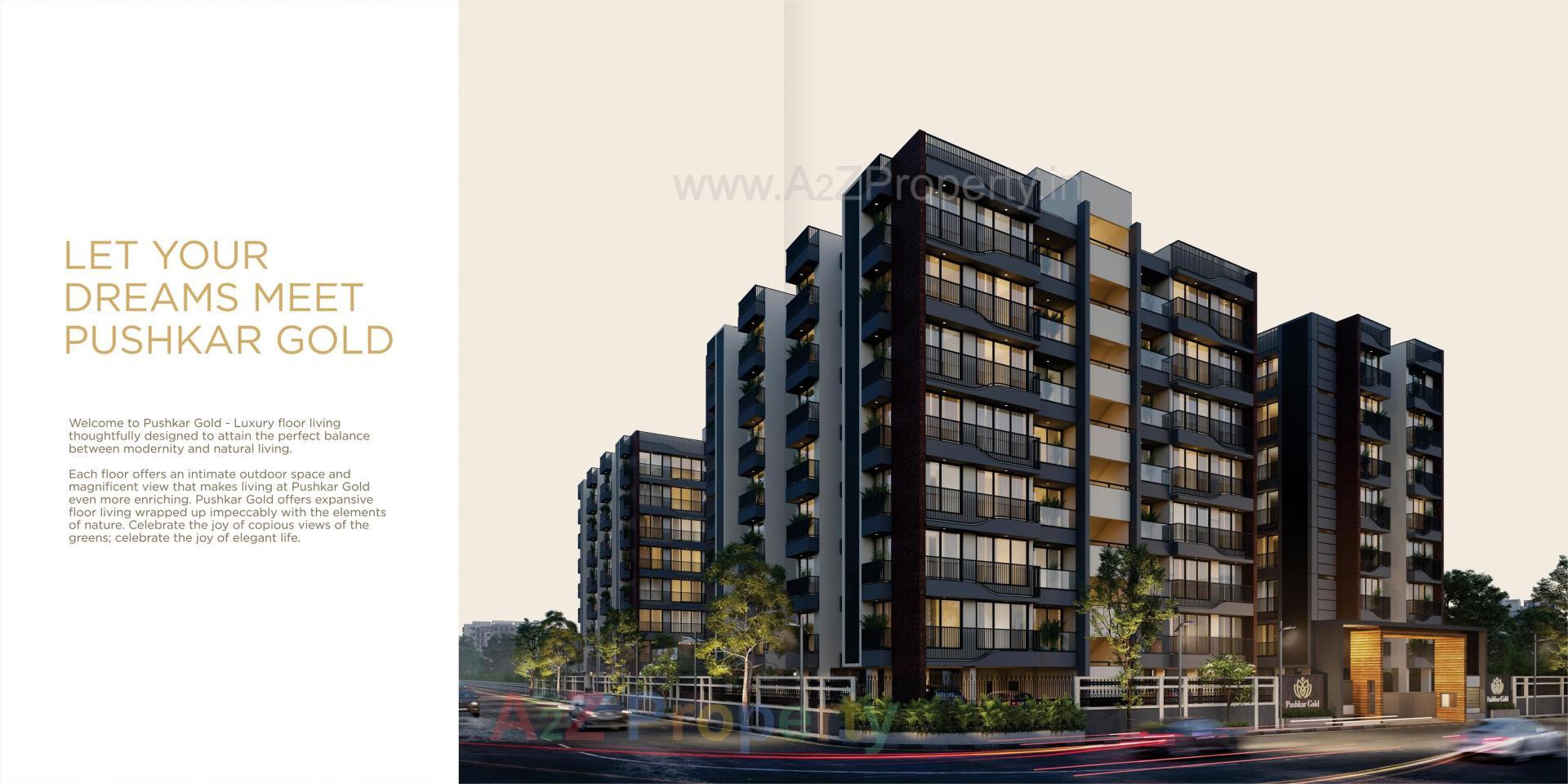 3D Elevation of real estate project Pushkar Gold located at Vatva, Ahmedabad, Gujarat