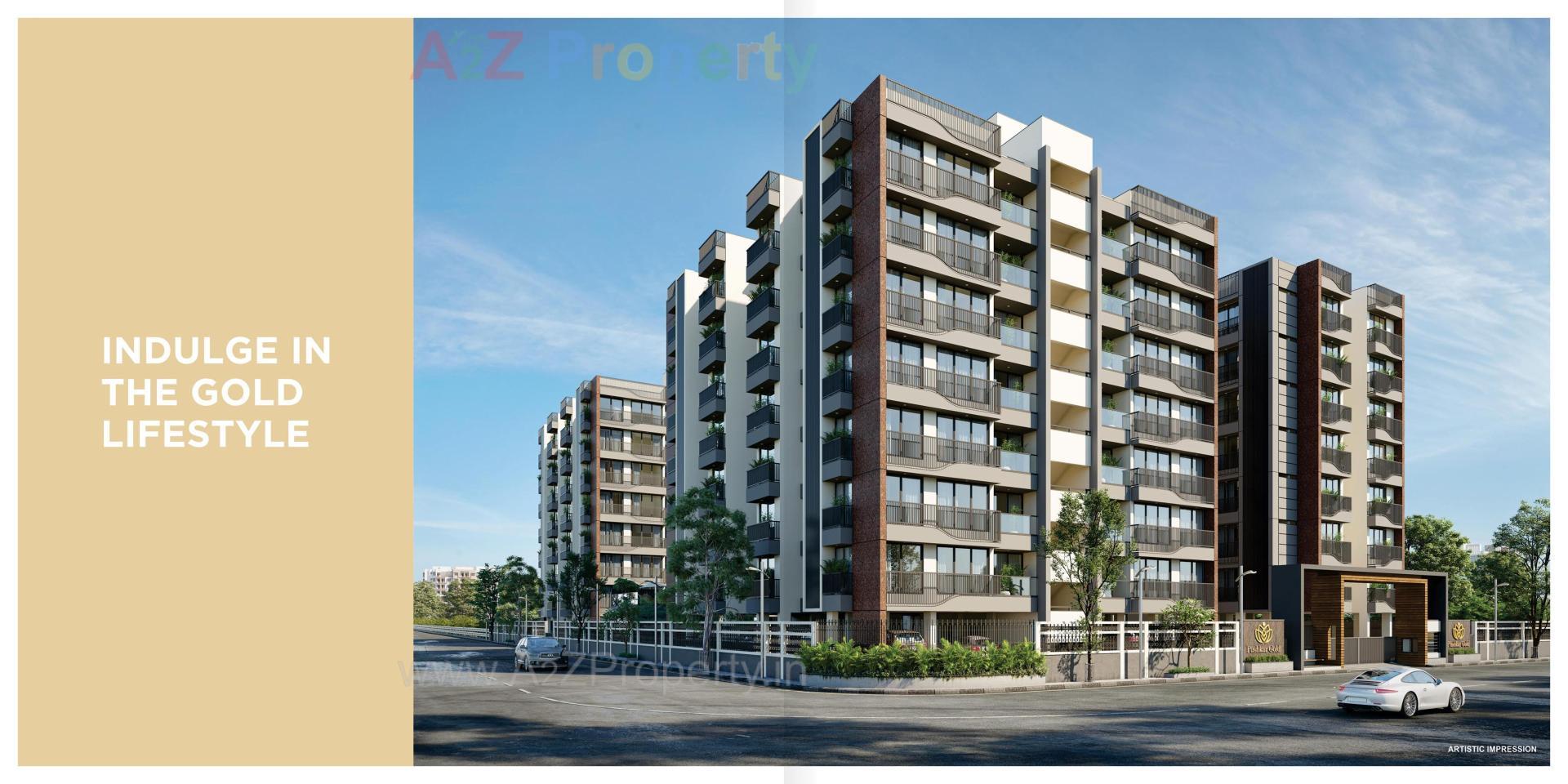 3D Elevation of real estate project Pushkar Gold located at Vatva, Ahmedabad, Gujarat