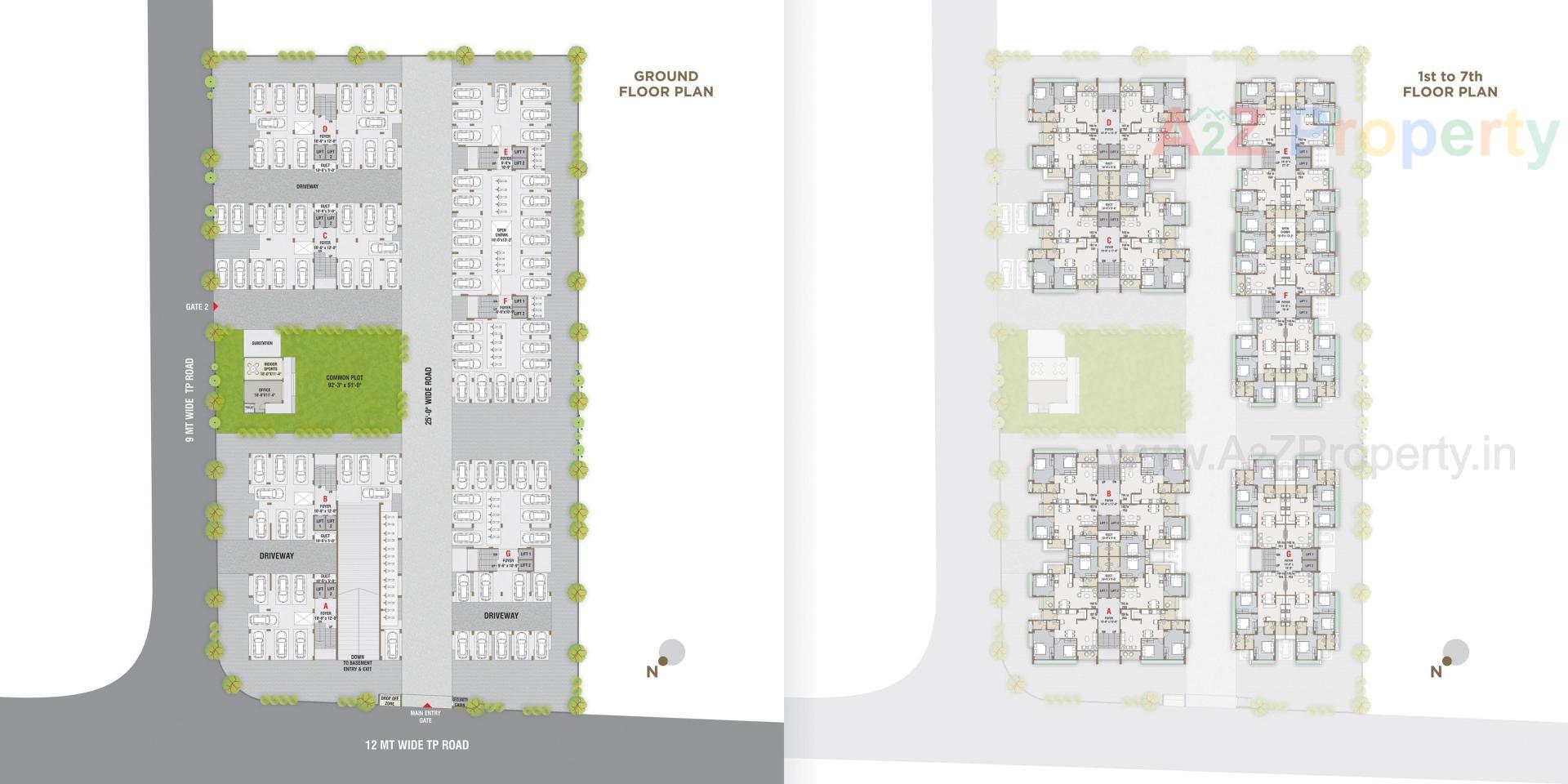 Layout of real estate project Pushkar Gold located at Vatva, Ahmedabad, Gujarat