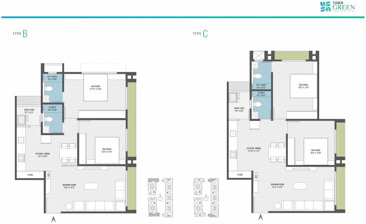 Layout of real estate project Pushkar Green located at Isanpur, Ahmedabad, Gujarat