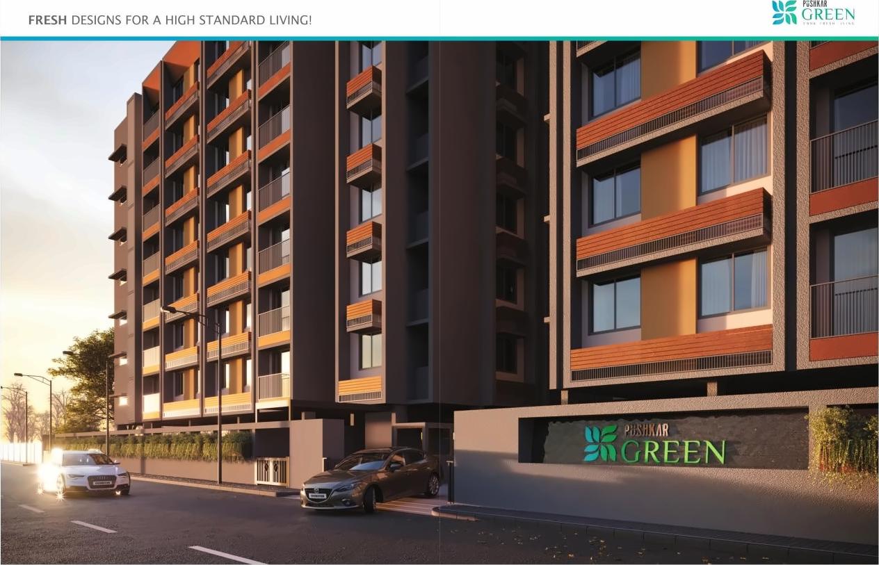 3D Elevation of real estate project Pushkar Green located at Isanpur, Ahmedabad, Gujarat