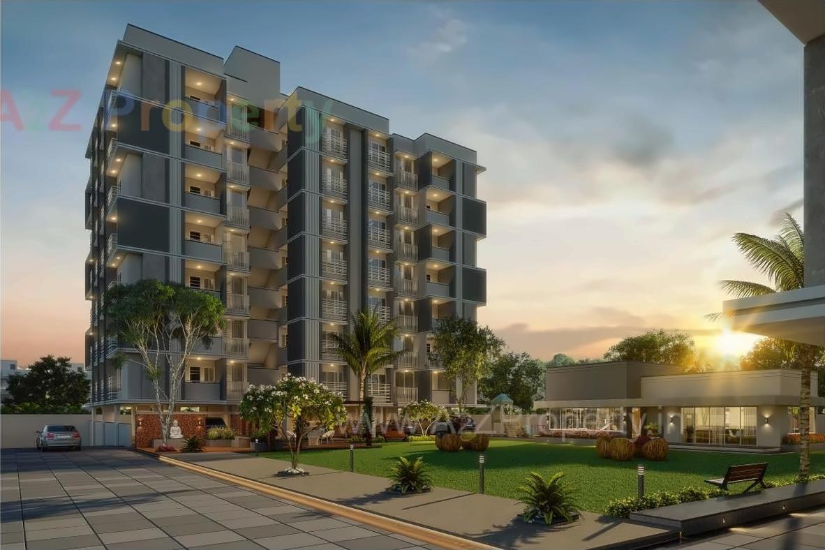 3D Elevation of real estate project Pushkar Heights located at Nikol, Ahmedabad, Gujarat