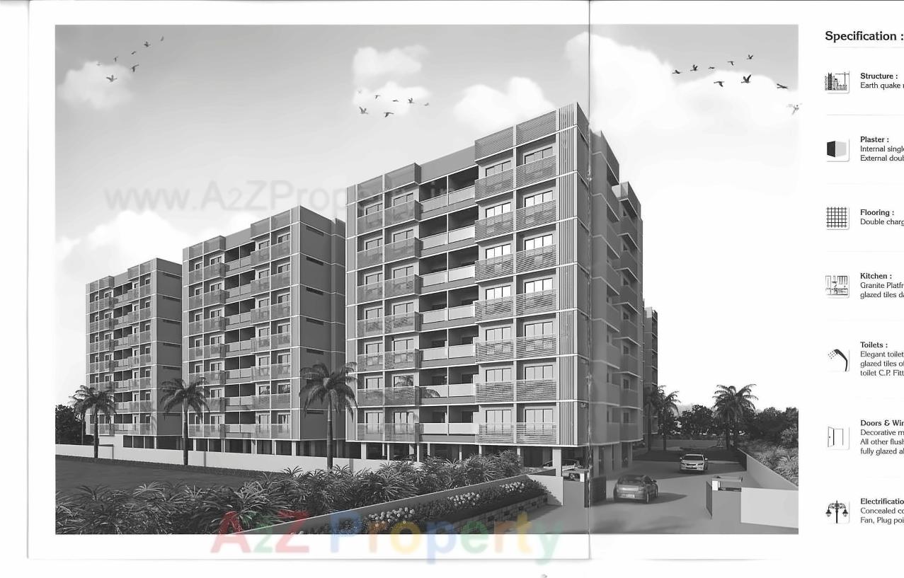 3D Elevation of real estate project Pushkar Hill located at Khokhara, Ahmedabad, Gujarat