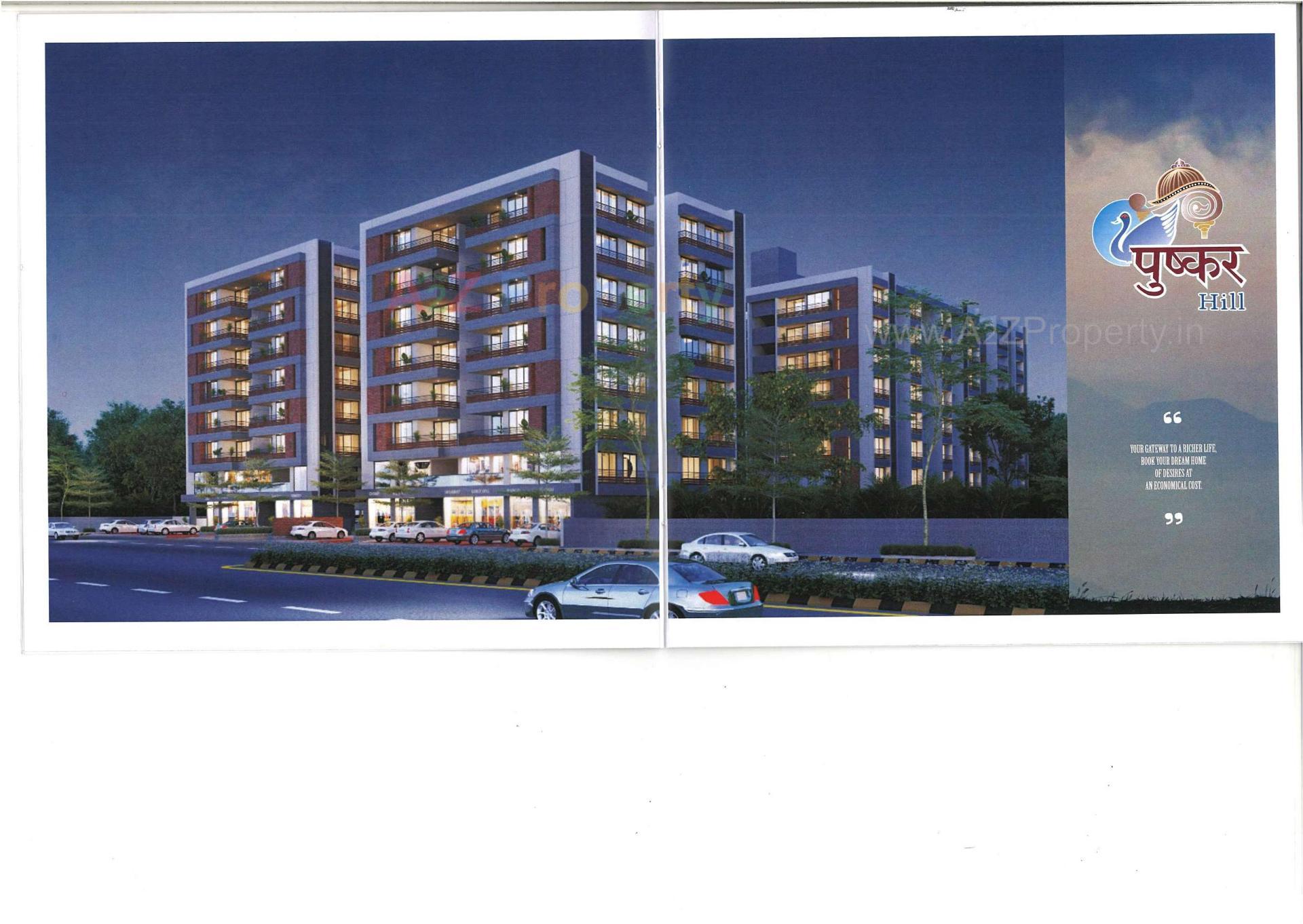 3D Elevation of real estate project Pushkar Hill located at Hathijan, Ahmedabad, Gujarat