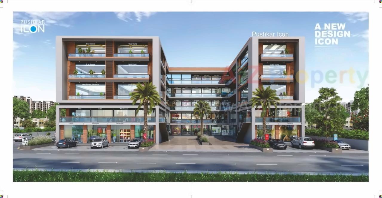 3D Elevation of real estate project Pushkar Icon located at Nikol, Ahmedabad, Gujarat