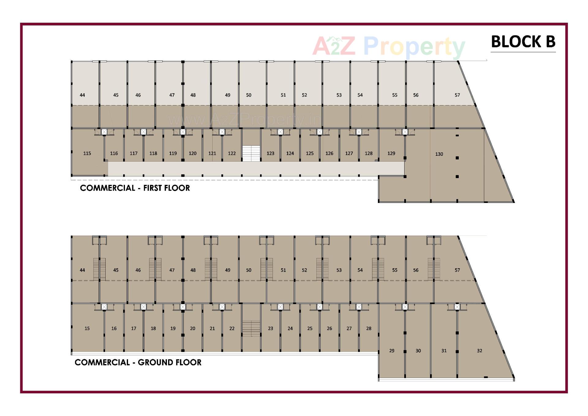 Layout of real estate project Pushkar Industrial Hub located at Ramol, Ahmedabad, Gujarat