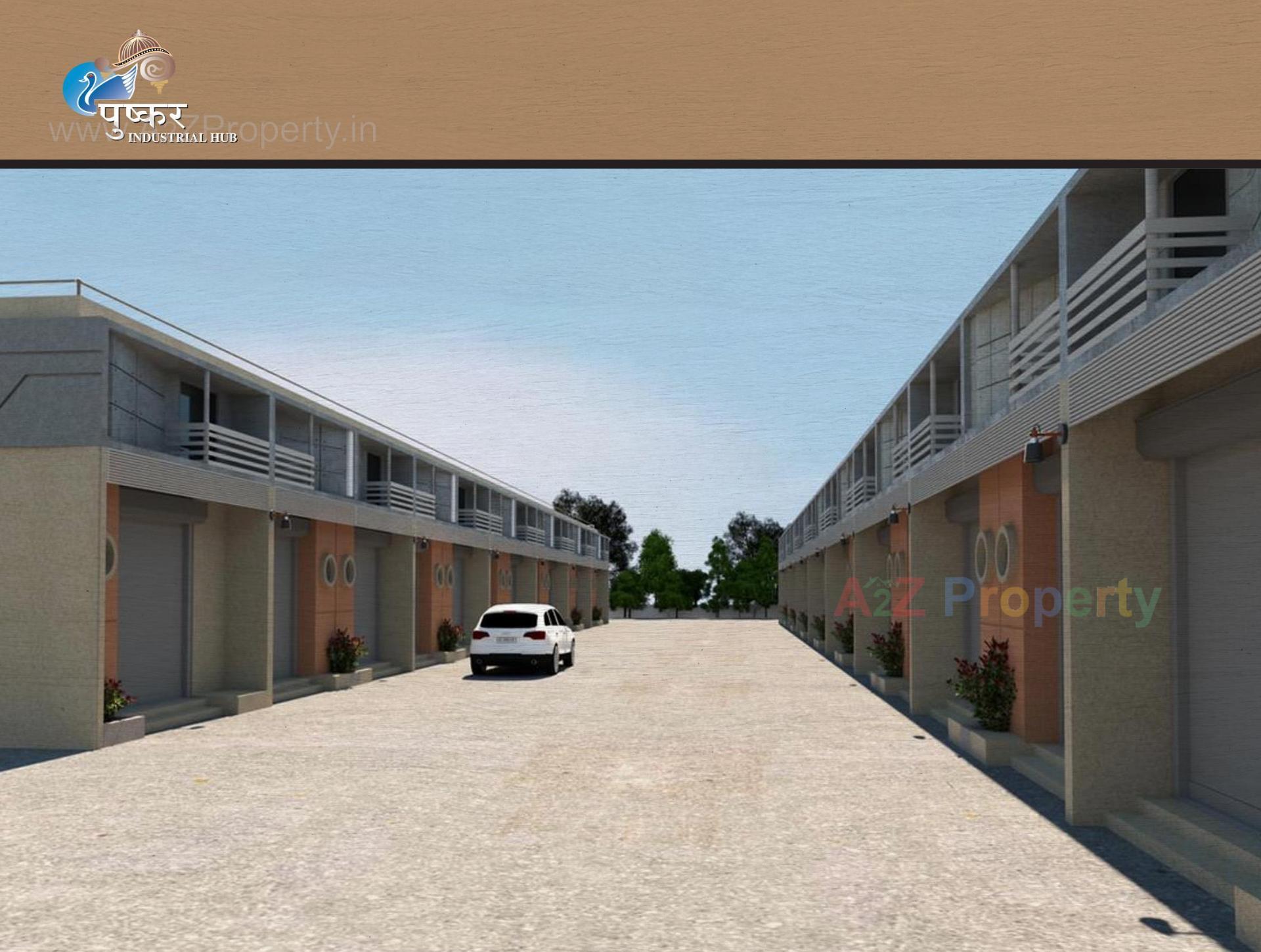 3D Elevation of real estate project Pushkar Industrial Hub located at Vatva, Ahmedabad, Gujarat