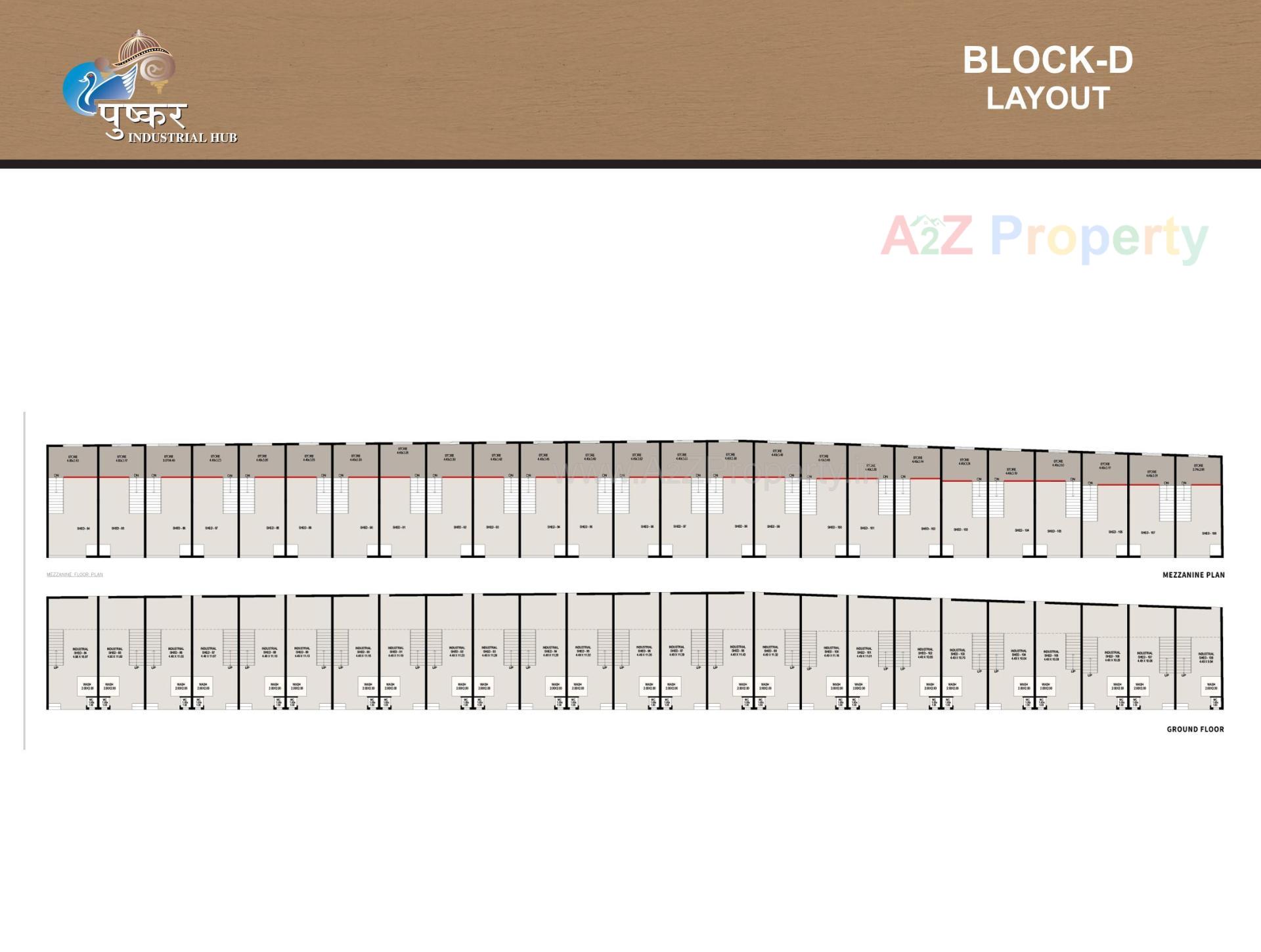 Layout of real estate project Pushkar Industrial Hub located at Vatva, Ahmedabad, Gujarat