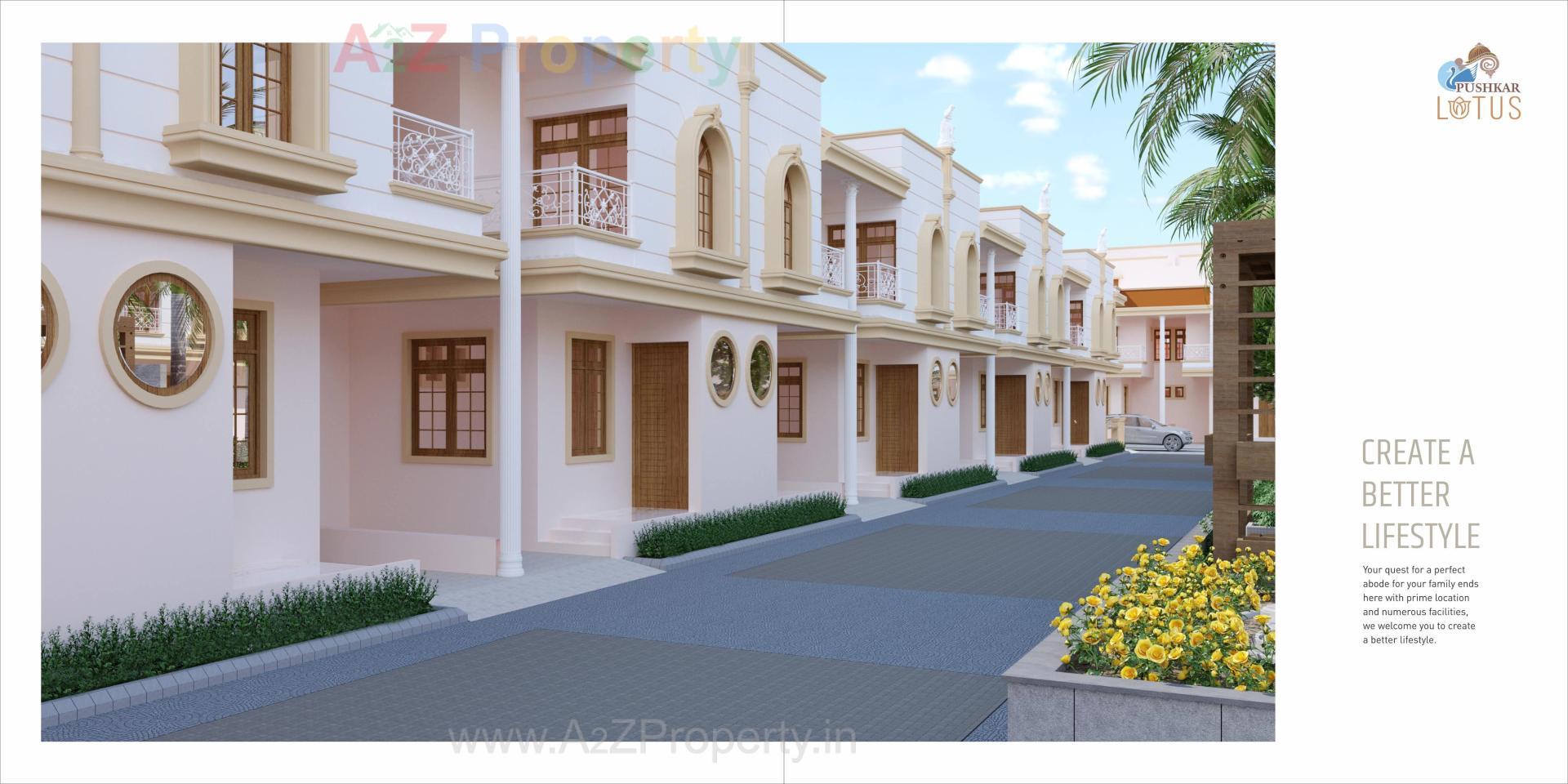 3D Elevation of real estate project Pushkar Lotus located at Singarva, Ahmedabad, Gujarat