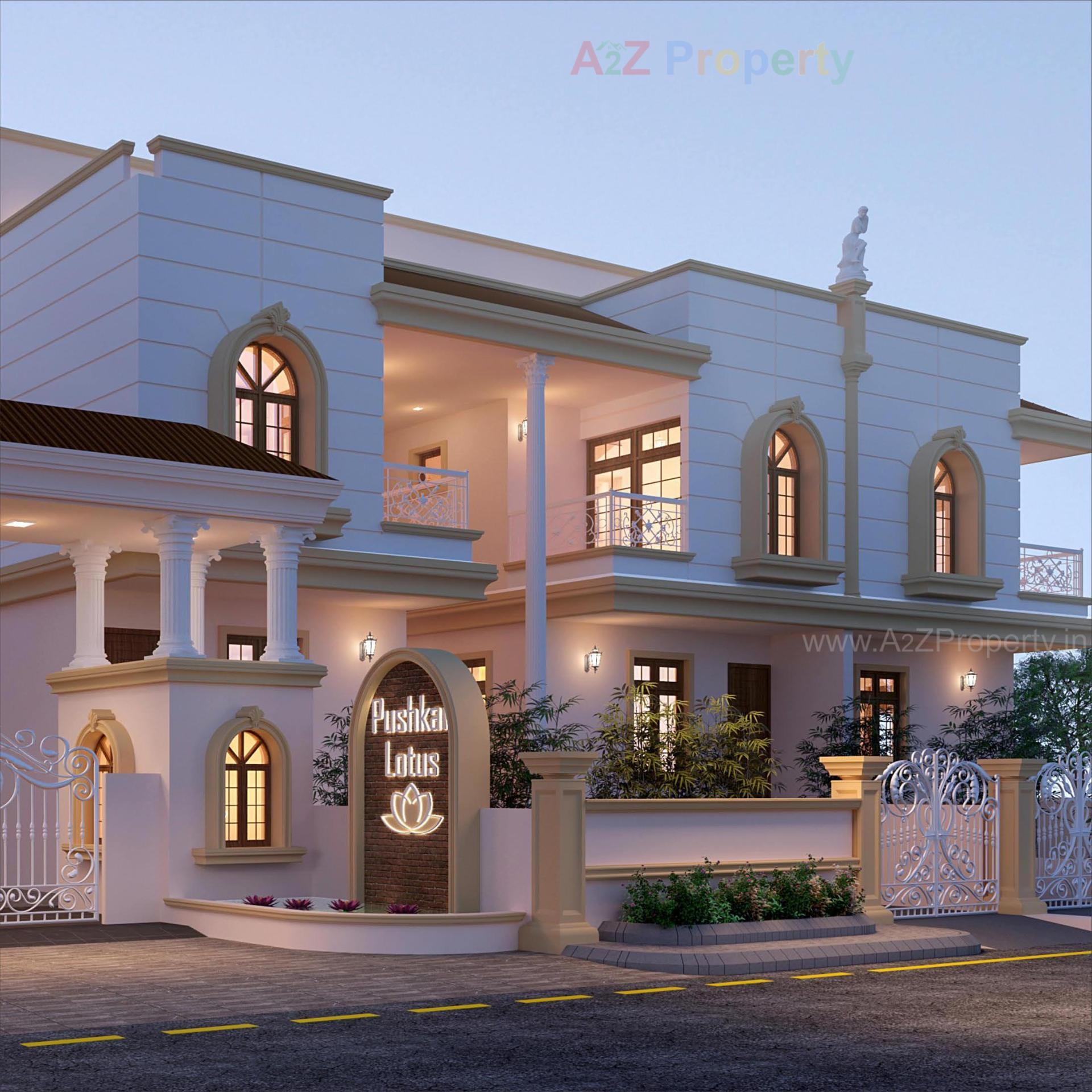 3D Elevation of real estate project Pushkar Lotus located at Singarva, Ahmedabad, Gujarat