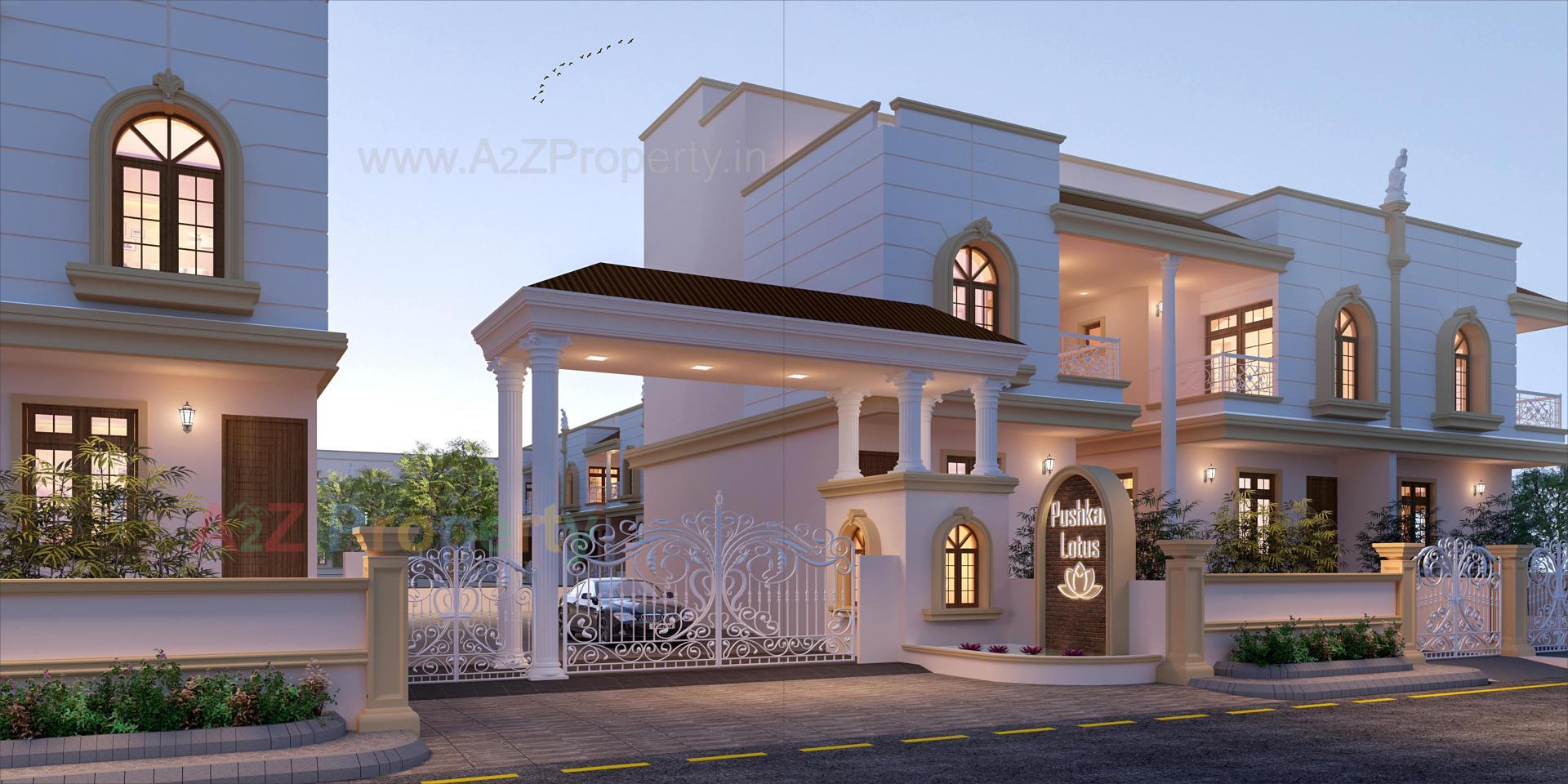 3D Elevation of real estate project Pushkar Lotus located at Singarva, Ahmedabad, Gujarat