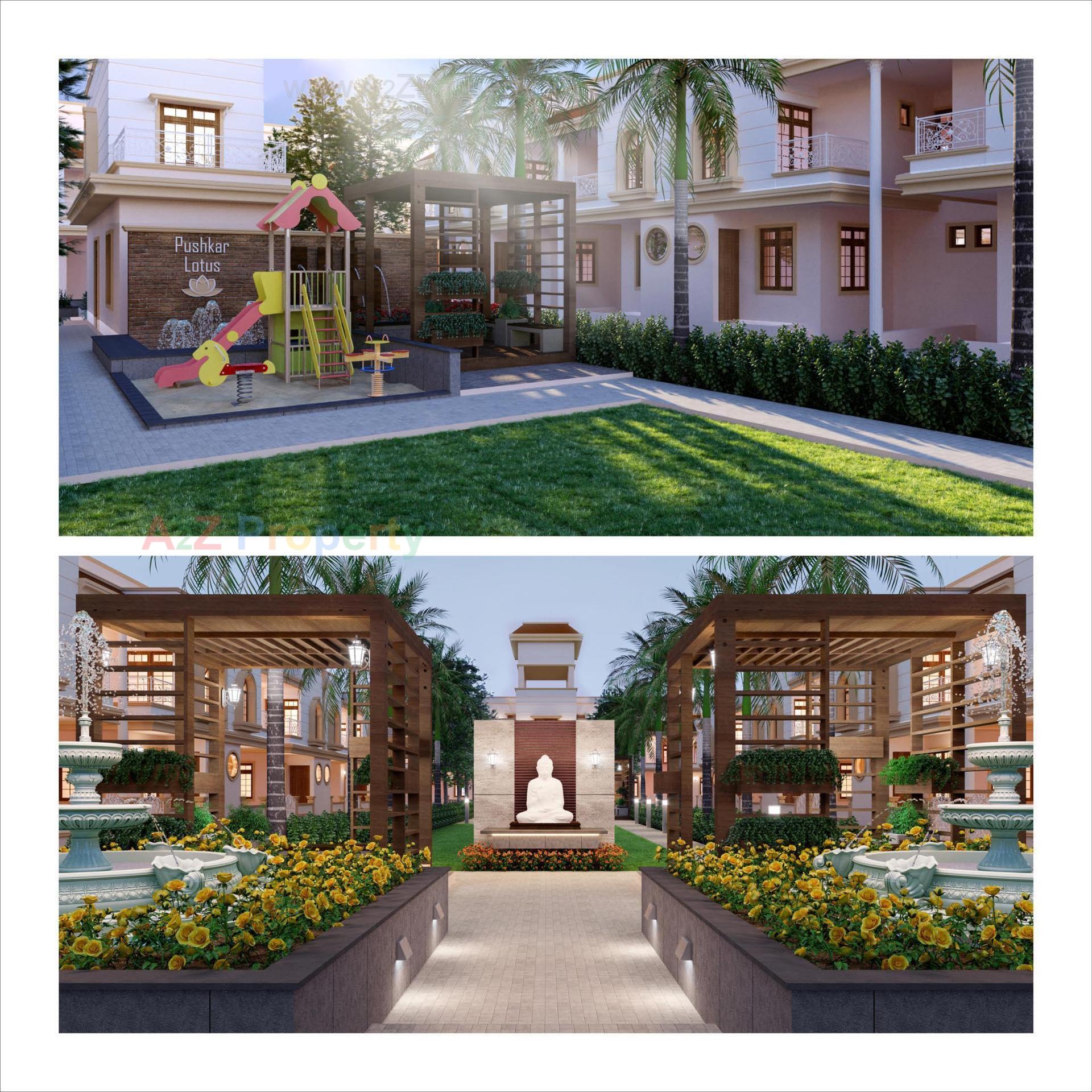 3D Elevation of real estate project Pushkar Lotus located at Singarva, Ahmedabad, Gujarat