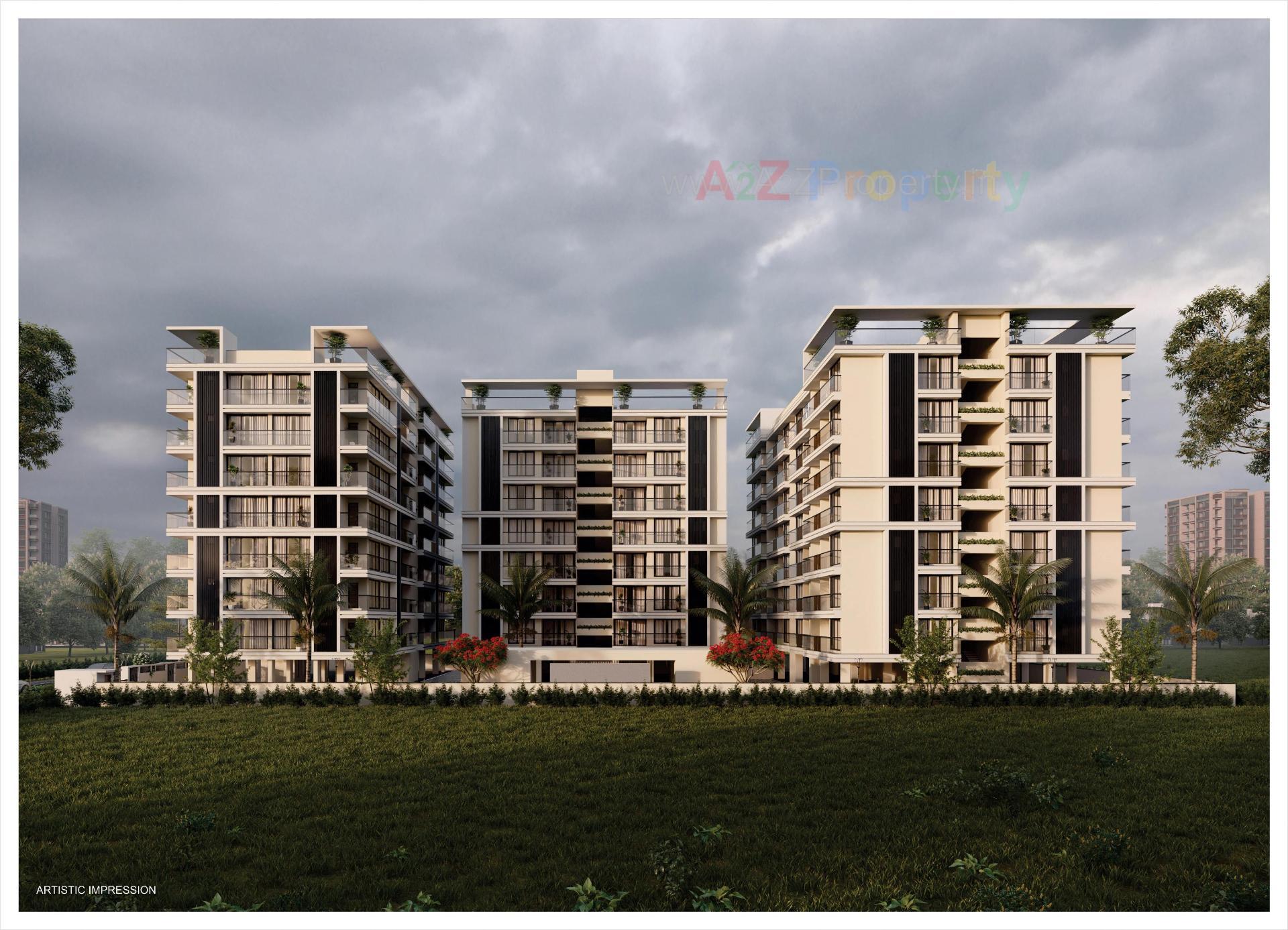 3D Elevation of real estate project Pushkar Luxuria located at Ahmedabad, Ahmedabad, Gujarat