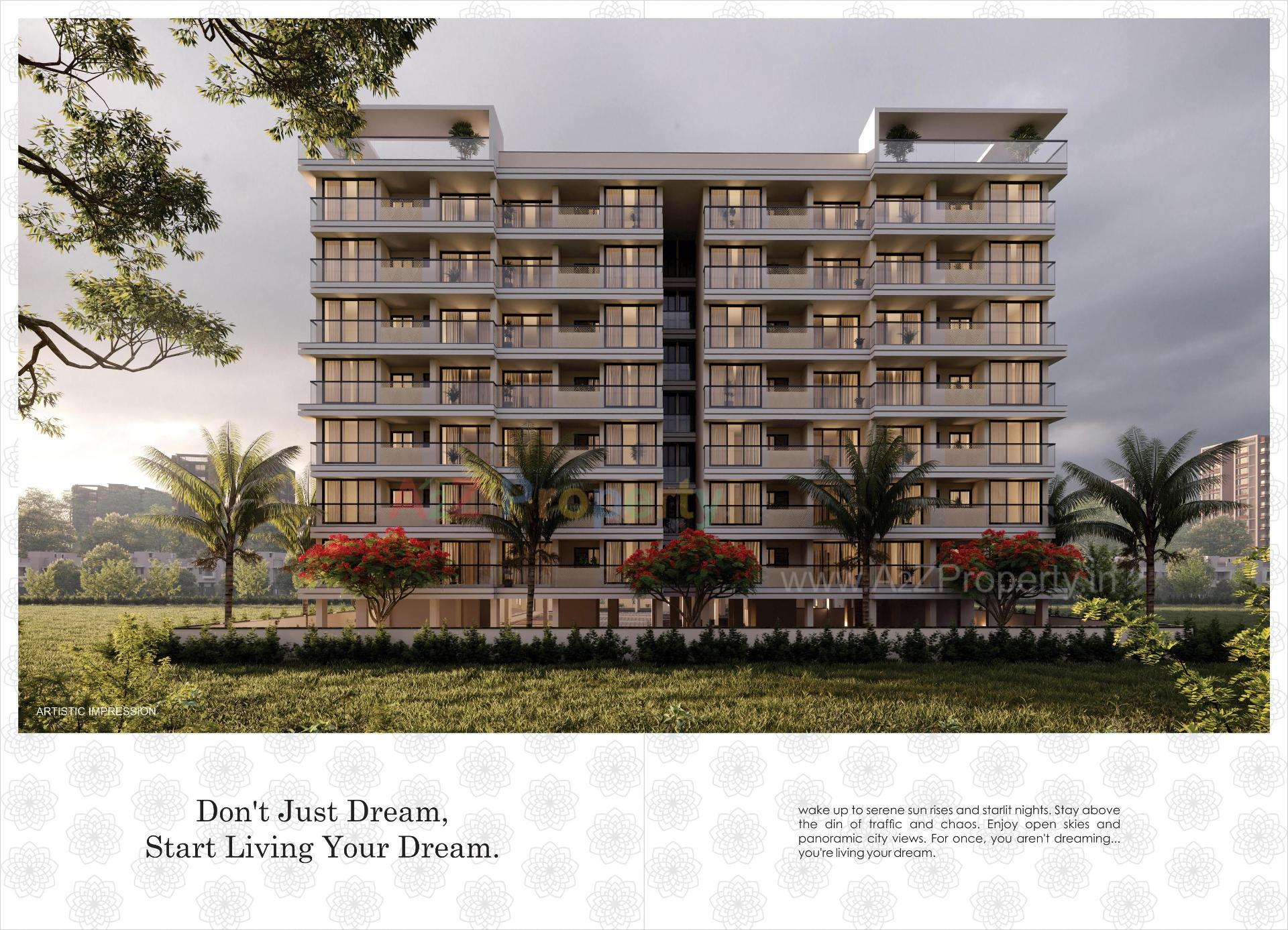 3D Elevation of real estate project Pushkar Luxuria located at Ahmedabad, Ahmedabad, Gujarat