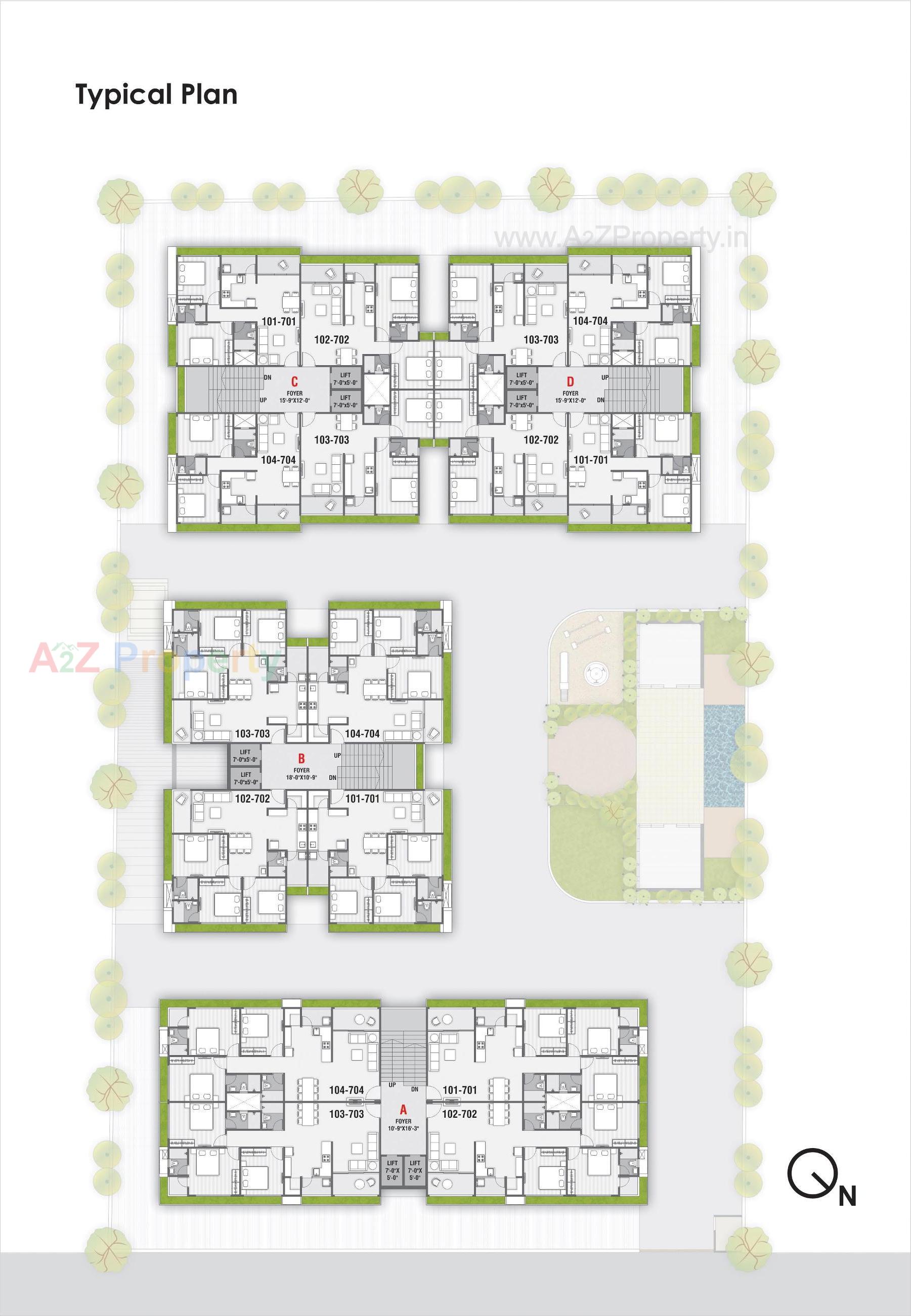 Layout of real estate project Pushkar Luxuria located at Ahmedabad, Ahmedabad, Gujarat