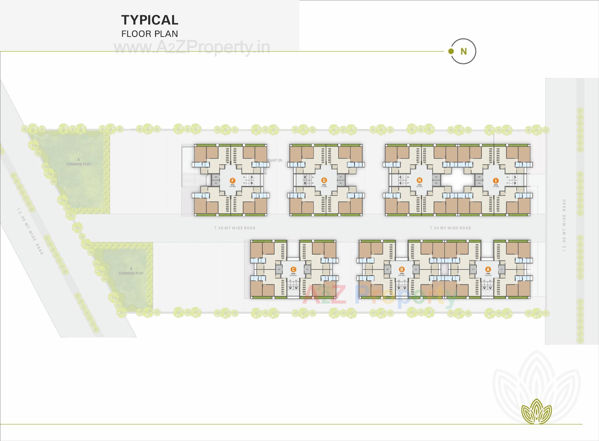 Layout of real estate project Pushkar Residency located at Hanspura, Ahmedabad, Gujarat