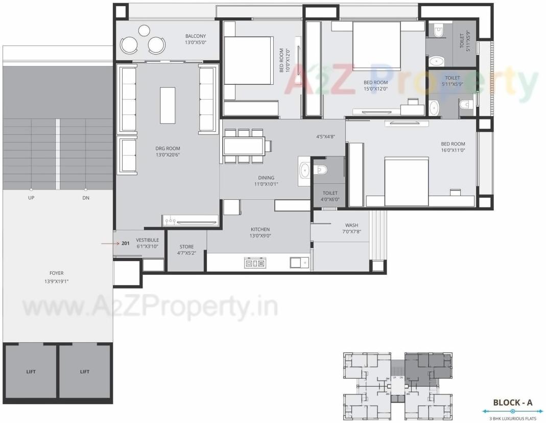 Layout of real estate project Pushkar Sky located at Vastral, Ahmedabad, Gujarat