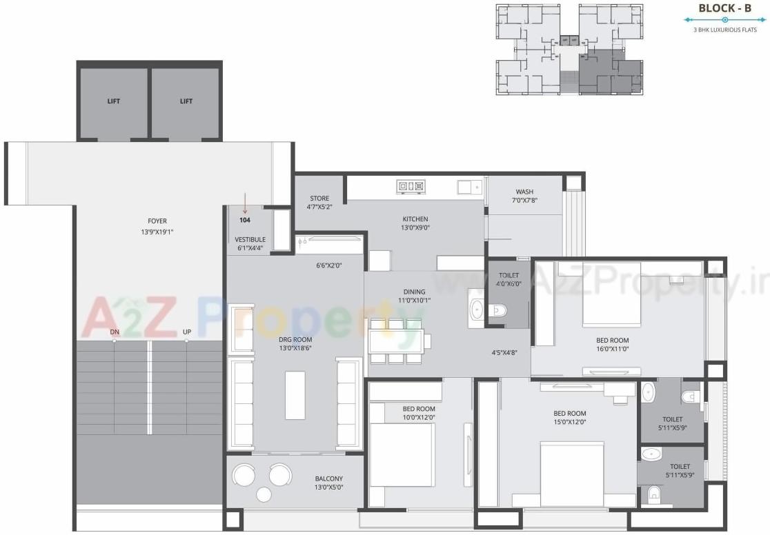 Layout of real estate project Pushkar Sky located at Vastral, Ahmedabad, Gujarat