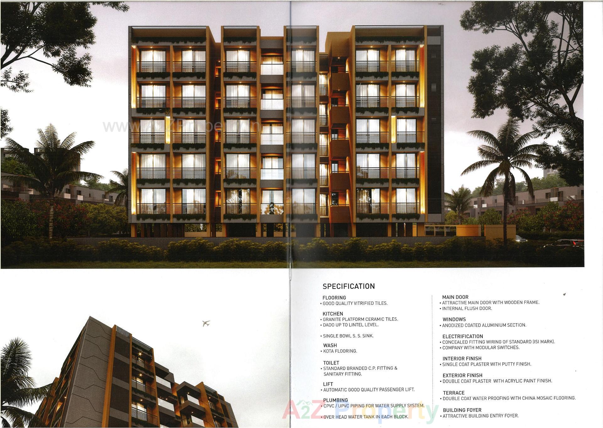 3D Elevation of real estate project Pushkar Status located at Isanpur, Ahmedabad, Gujarat