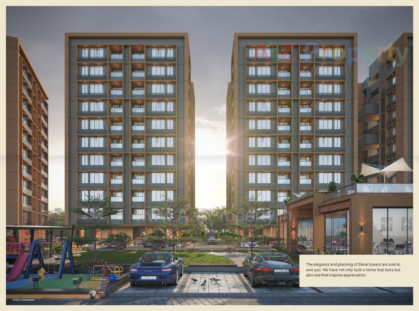 3D Elevation of real estate project Pushkar Valley located at Nikol, Ahmedabad, Gujarat
