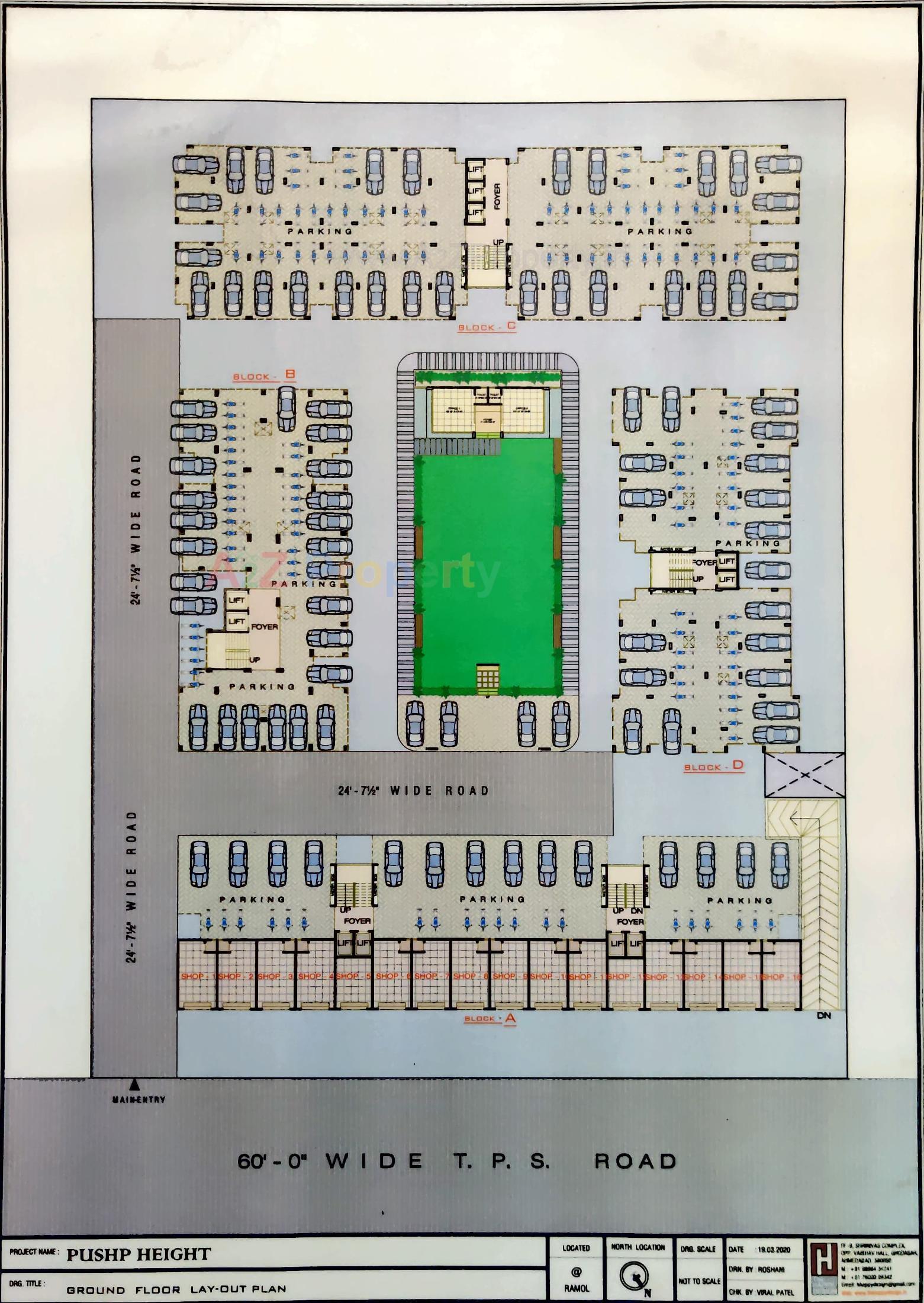 Layout of real estate project Pushp Heights located at Ramol, Ahmedabad, Gujarat