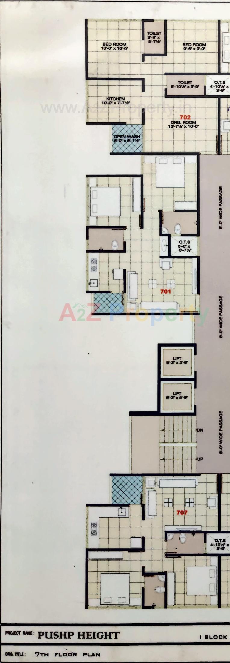 Layout of real estate project Pushp Heights located at Ramol, Ahmedabad, Gujarat