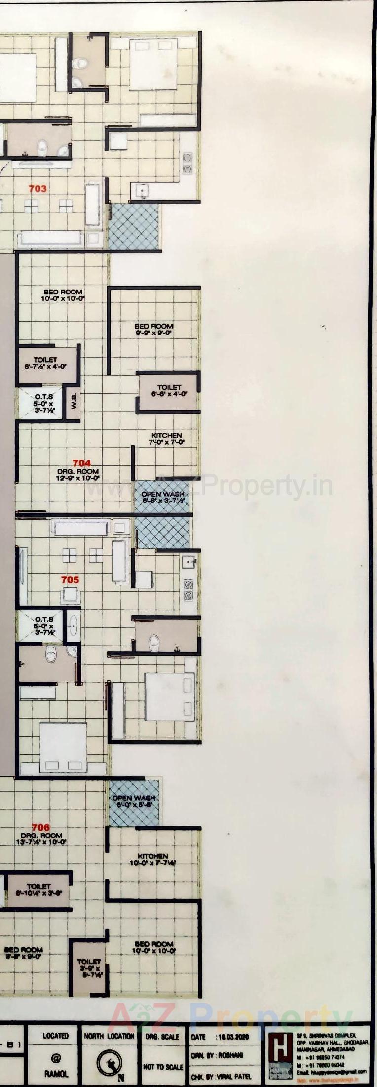 Layout of real estate project Pushp Heights located at Ramol, Ahmedabad, Gujarat