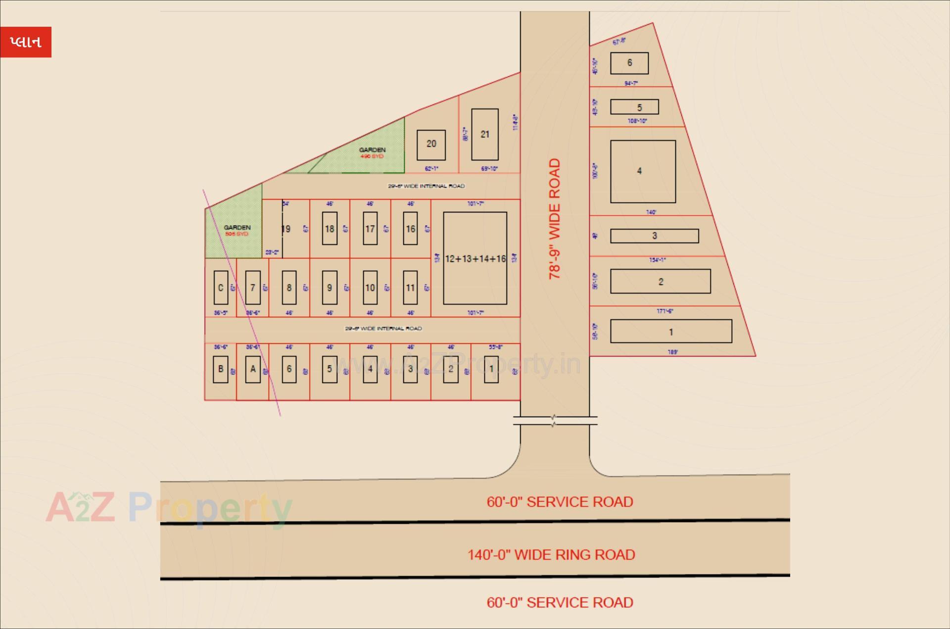 Layout of real estate project Pushp Vrund Industrial Hub located at Ahmedabad, Ahmedabad, Gujarat