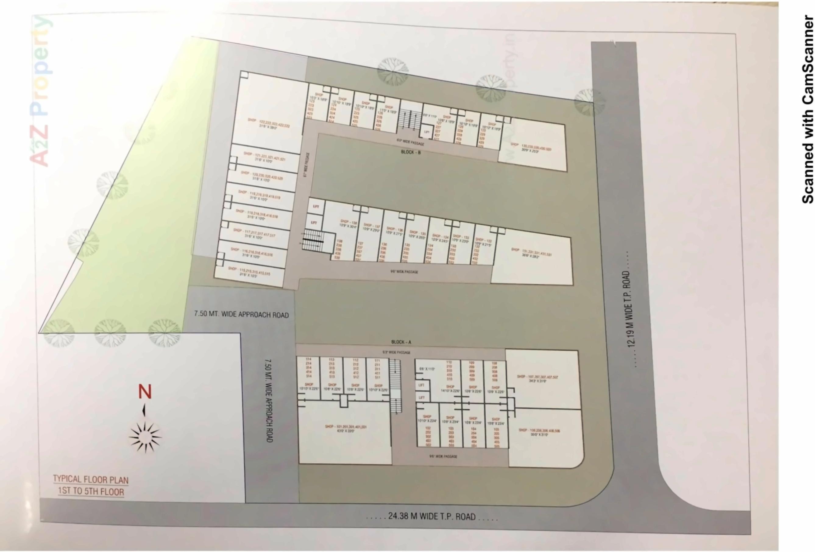 Layout of real estate project Pushpak Corner located at Naroda, Ahmedabad, Gujarat
