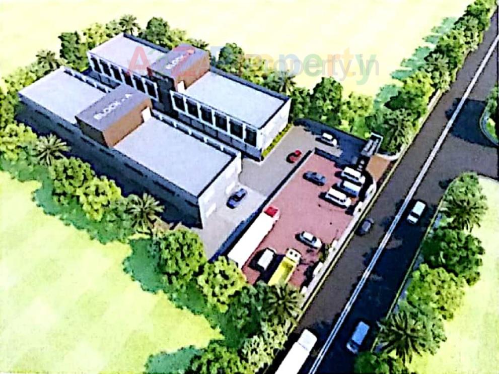 3D Elevation of real estate project Pushpak Garment Park located at Isanpur, Ahmedabad, Gujarat