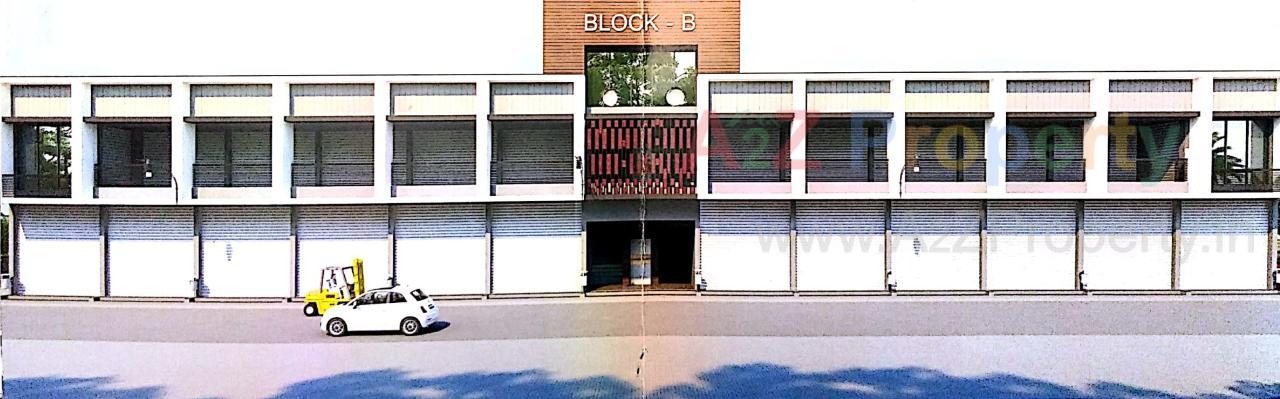 3D Elevation of real estate project Pushpak Garment Park located at Isanpur, Ahmedabad, Gujarat