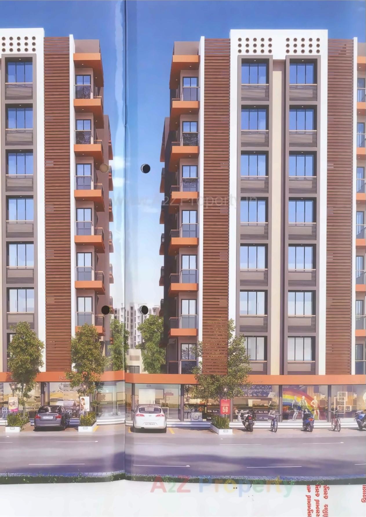 3D Elevation of real estate project Pushpam Flora located at Chiloda, Ahmedabad, Gujarat