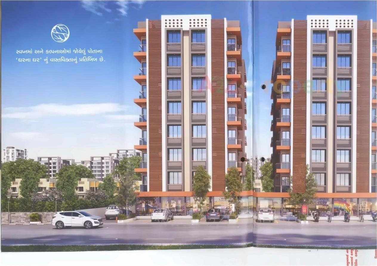 3D Elevation of real estate project Pushpam Flora located at Chiloda, Ahmedabad, Gujarat