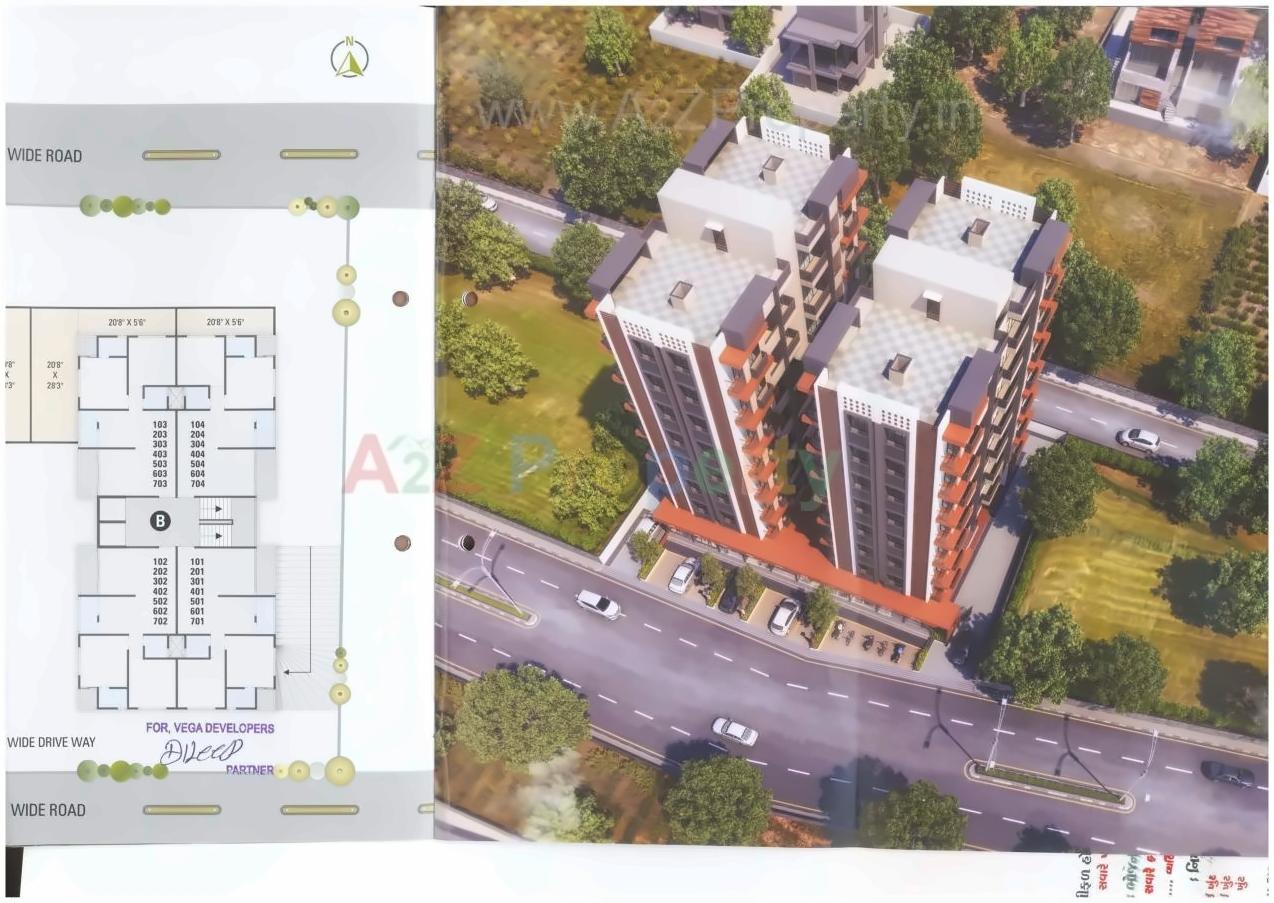 Layout of real estate project Pushpam Flora located at Chiloda, Ahmedabad, Gujarat