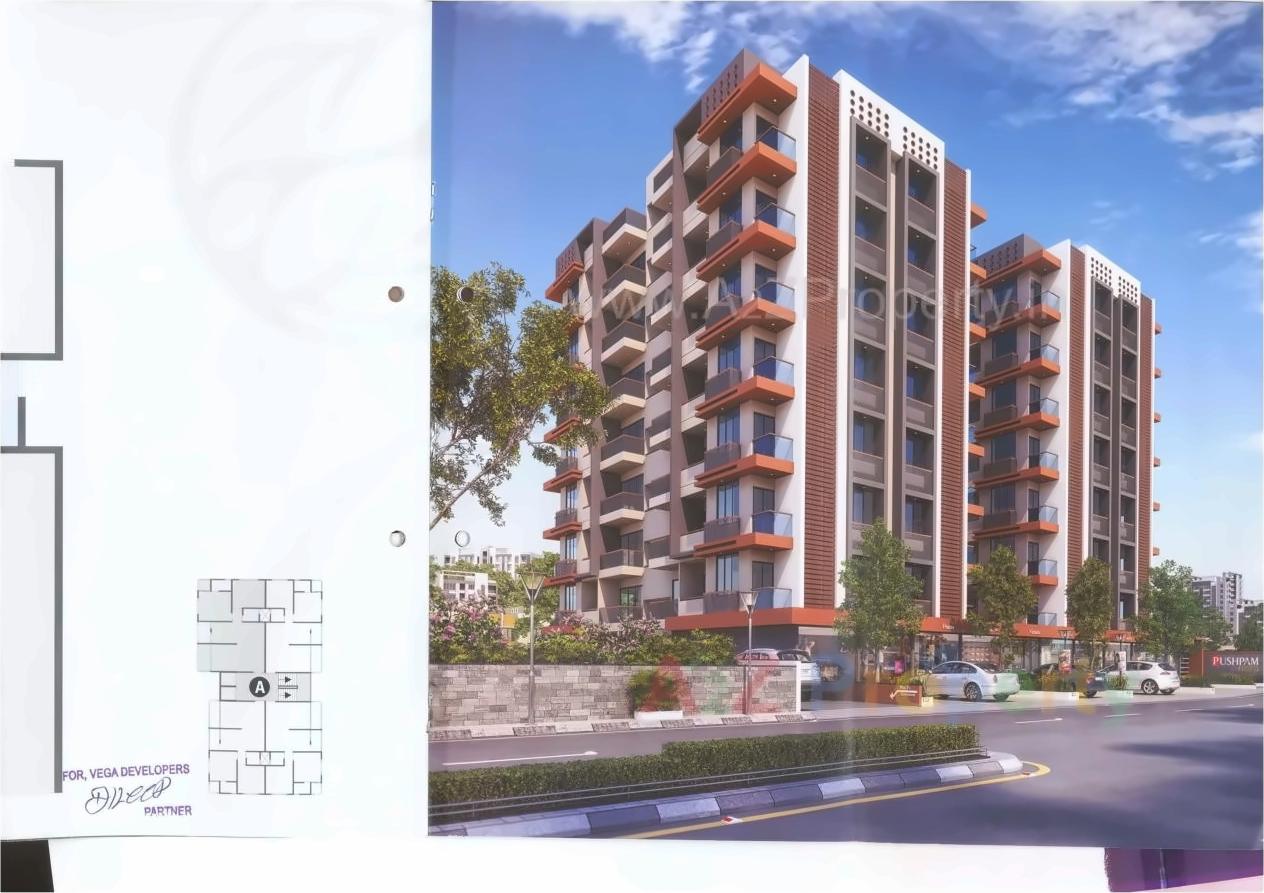 3D Elevation of real estate project Pushpam Flora located at Chiloda, Ahmedabad, Gujarat