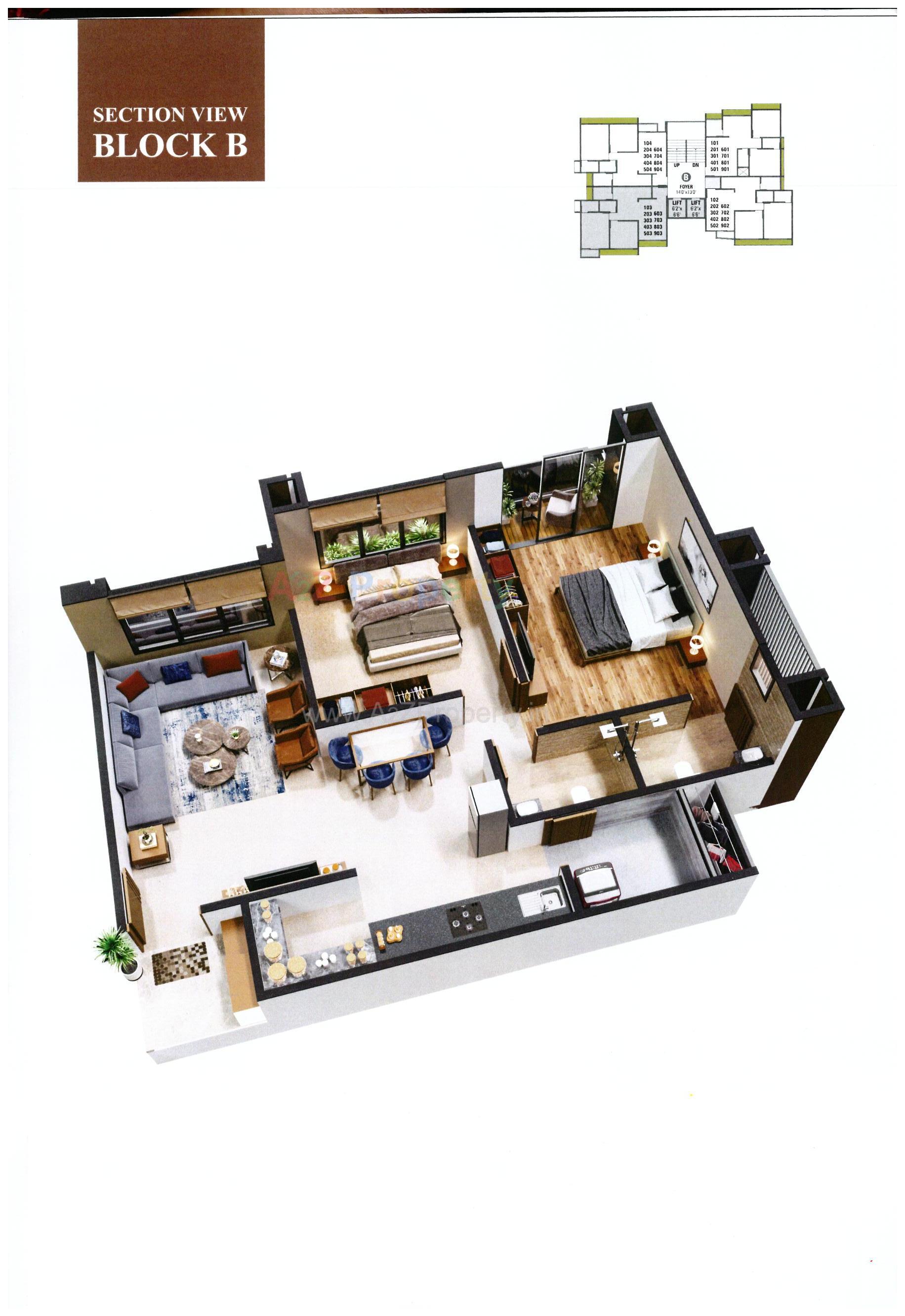 Layout of real estate project Pushpam Heights located at Hanspura, Ahmedabad, Gujarat