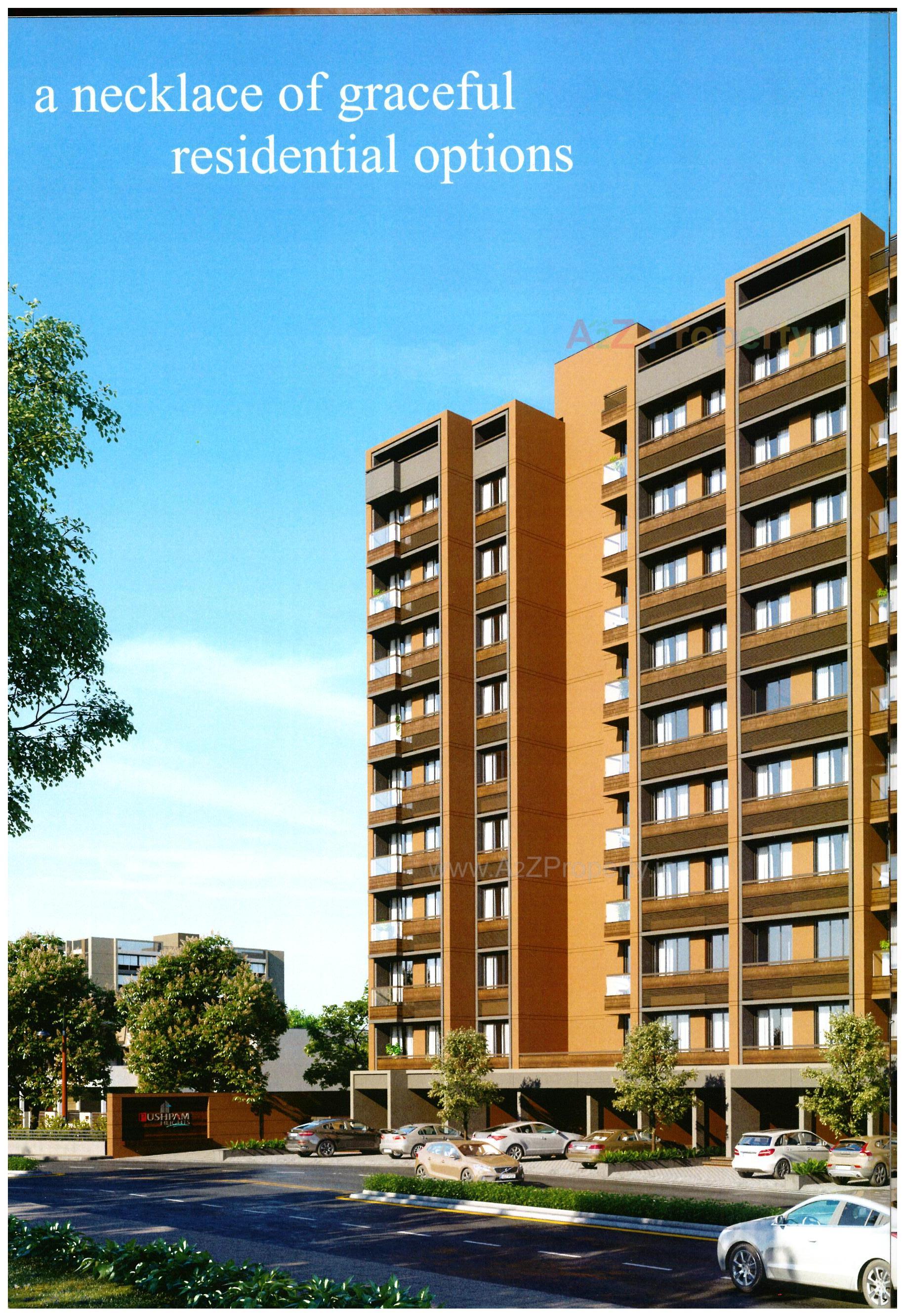 3D Elevation of real estate project Pushpam Heights located at Hanspura, Ahmedabad, Gujarat