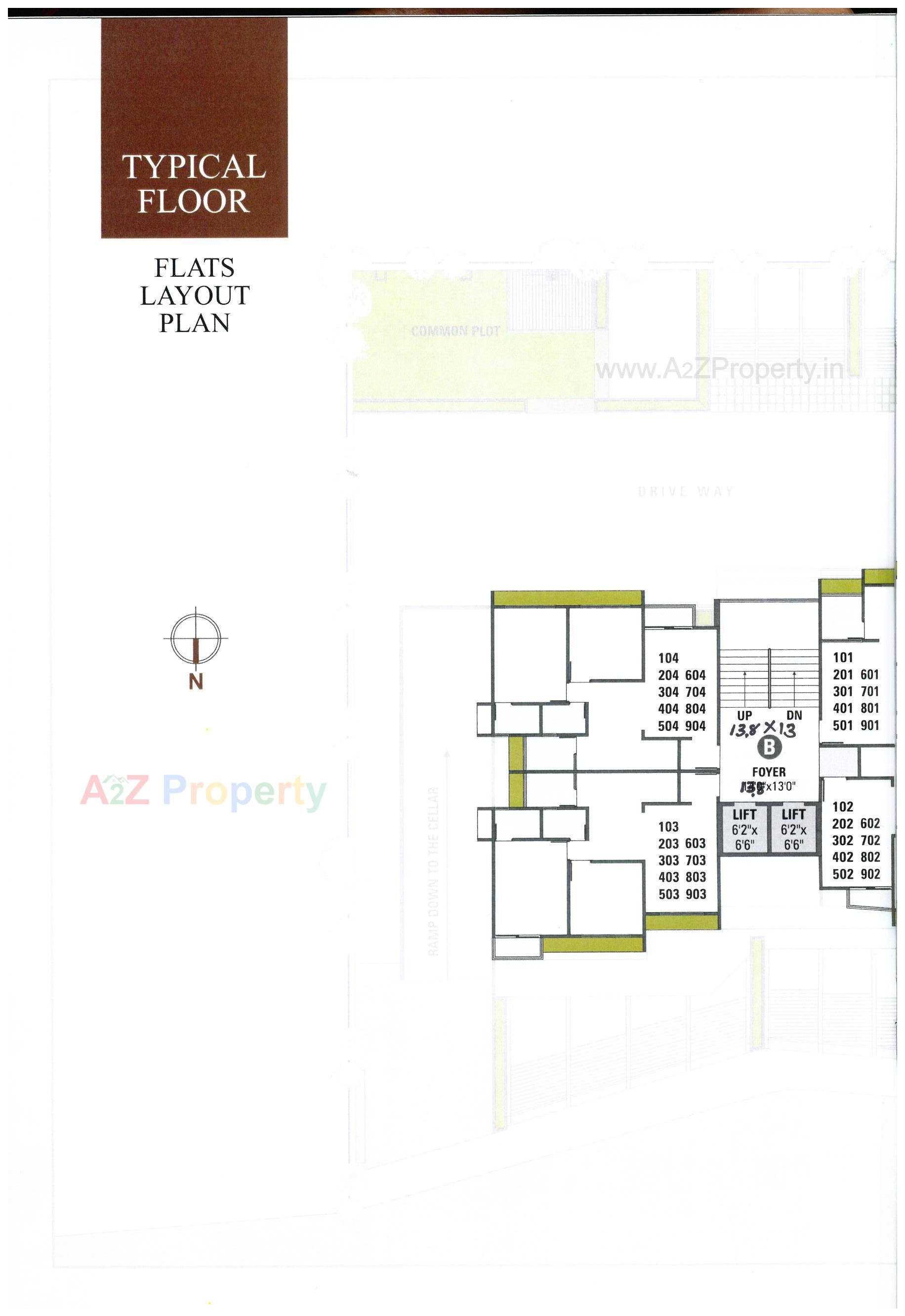 Layout of real estate project Pushpam Heights located at Hanspura, Ahmedabad, Gujarat