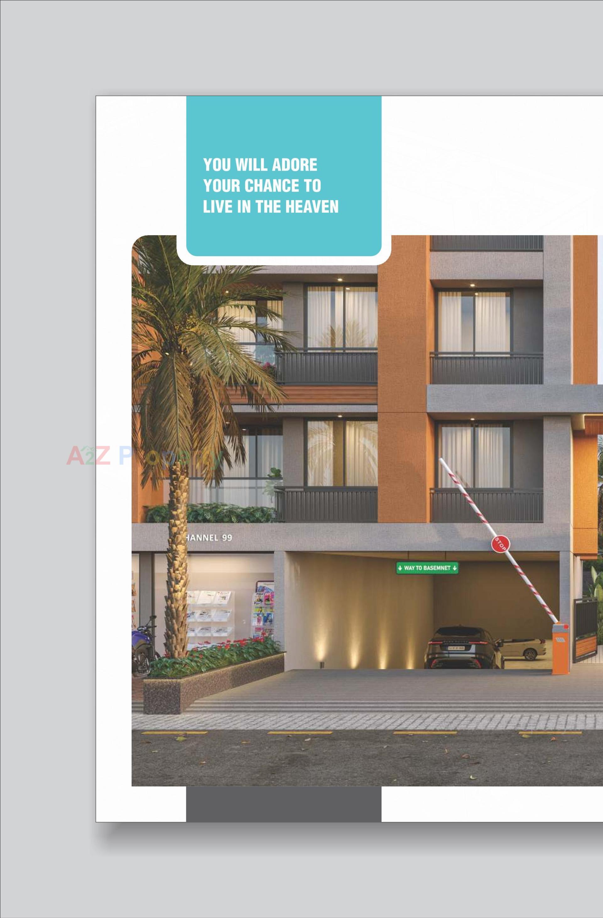 3D Elevation of real estate project Pushpam Heights located at Laxmipura, Ahmedabad, Gujarat