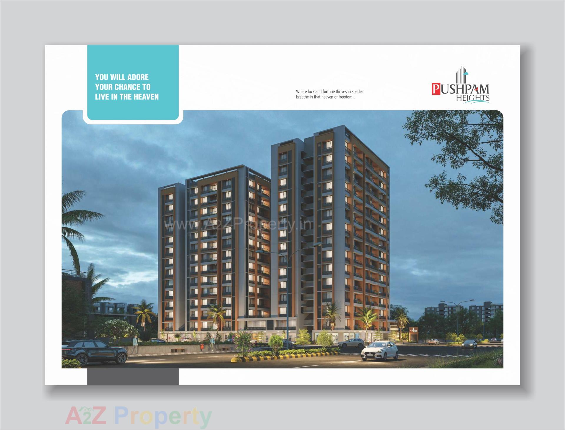 3D Elevation of real estate project Pushpam Heights located at Laxmipura, Ahmedabad, Gujarat